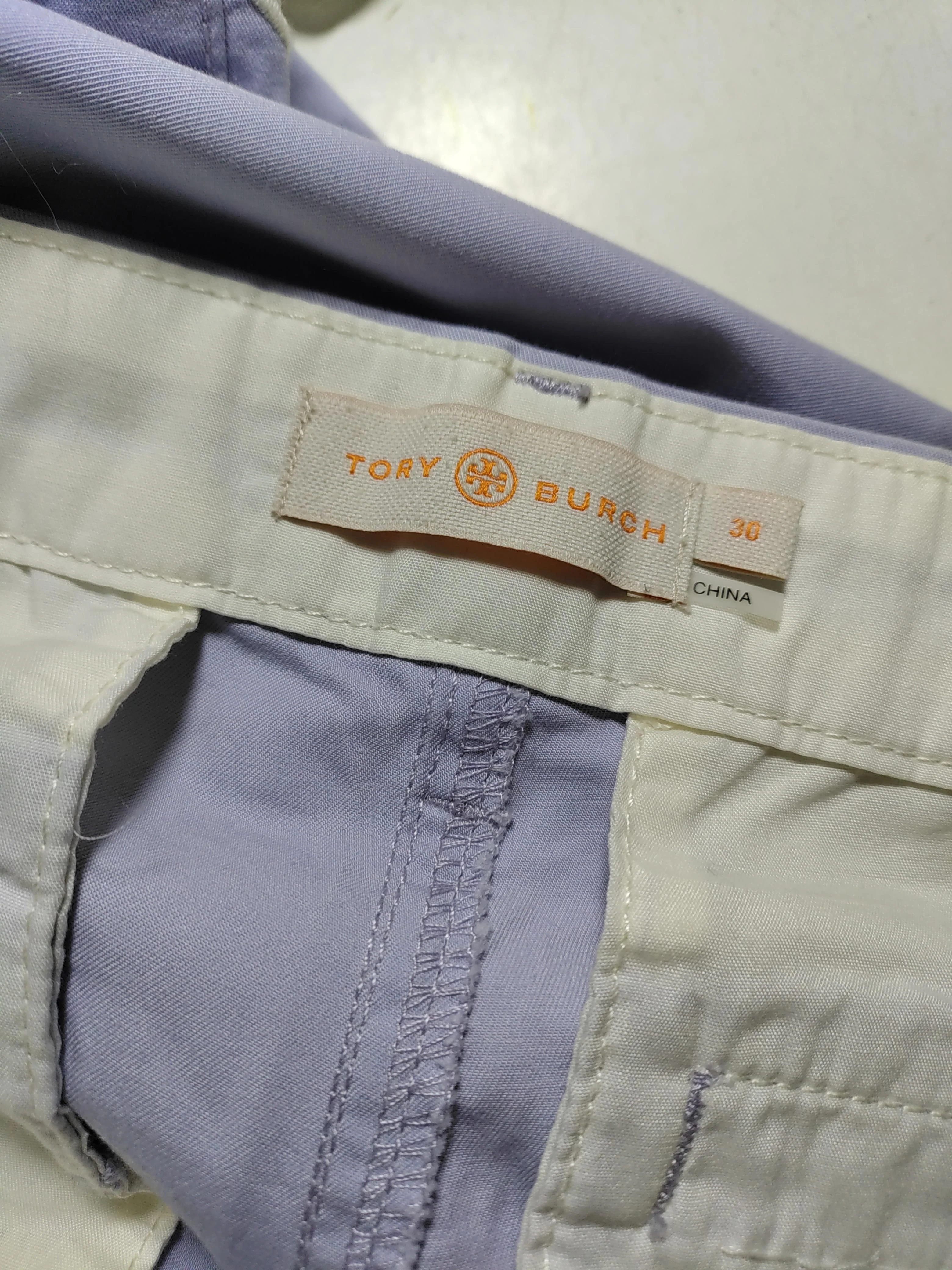 Tory Burch Women's Trousers UK 8 Purple Cotton with Spandex Straight Chino - Image 6