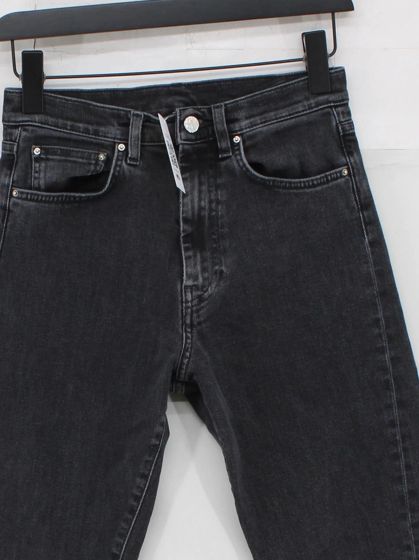 Totême Women's Jeans W 25 in; L 32 in Black Cotton with Elastane Straight - Image 3