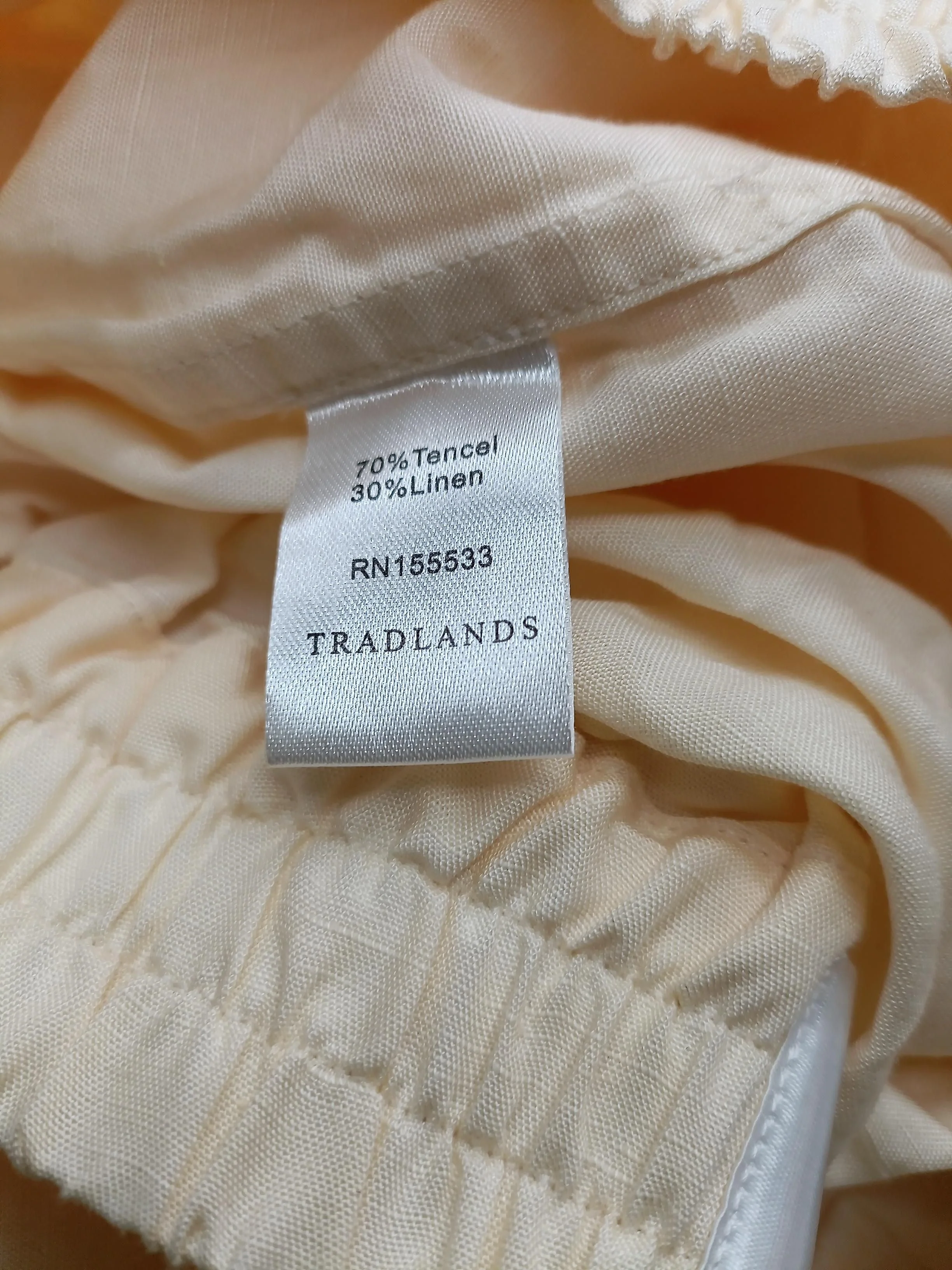 Tradlands Women's Trousers L Cream Lyocell Modal with Linen Wide-Leg Cropped - Image 6