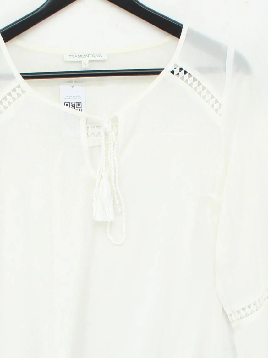 Tramontana Women's Blouse S White Polyester with Viscose Basic - Image 3