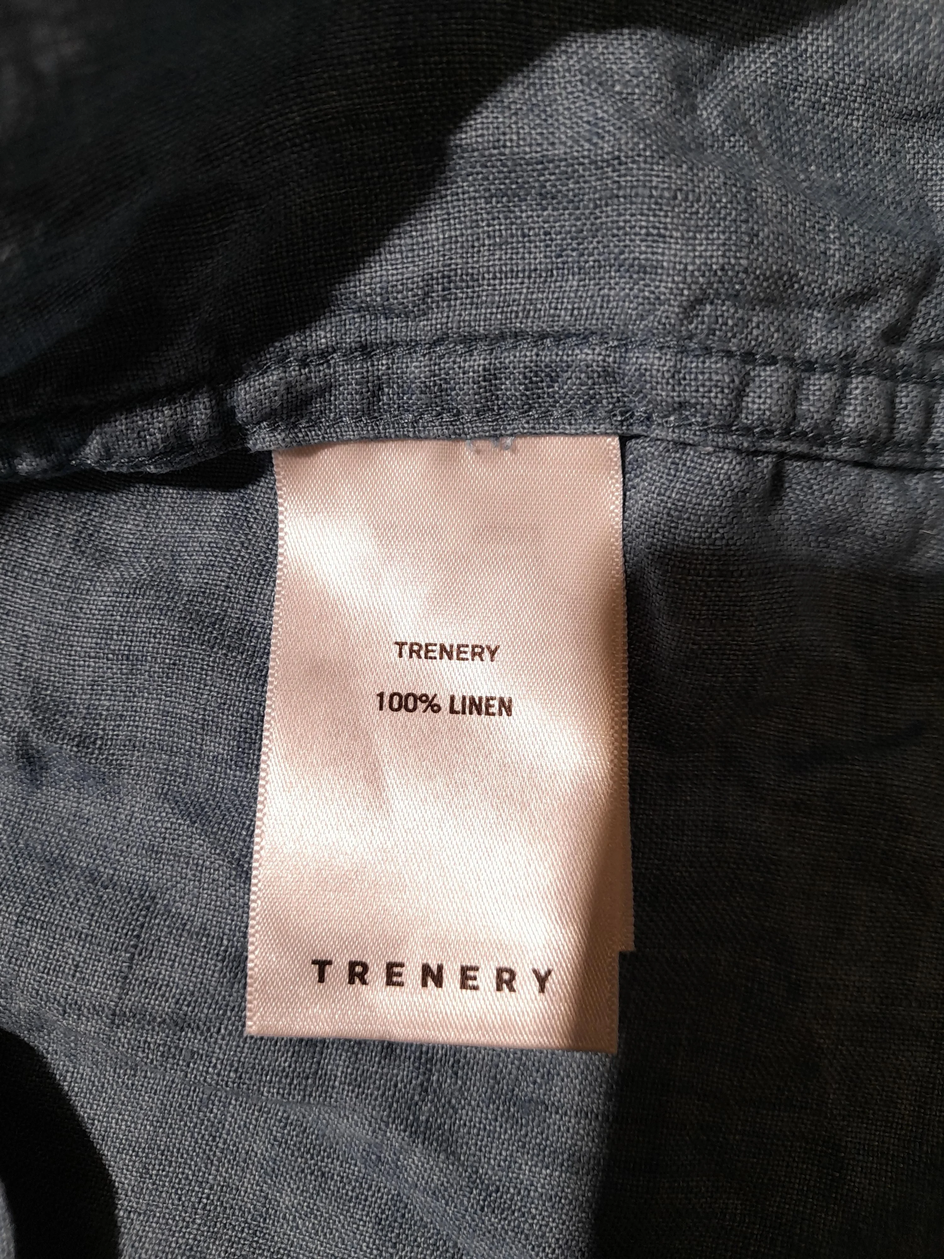 Trenery Men's Shirt L Blue 100% Linen Basic - Image 6