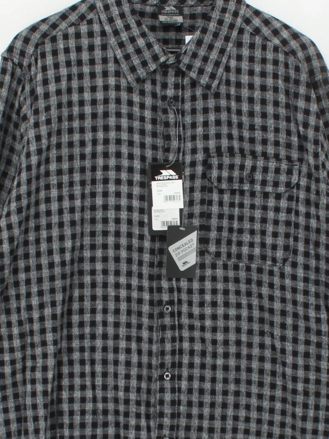 Trespass Men's Shirt XXL Grey Checkered 100% Cotton Basic - Image 3