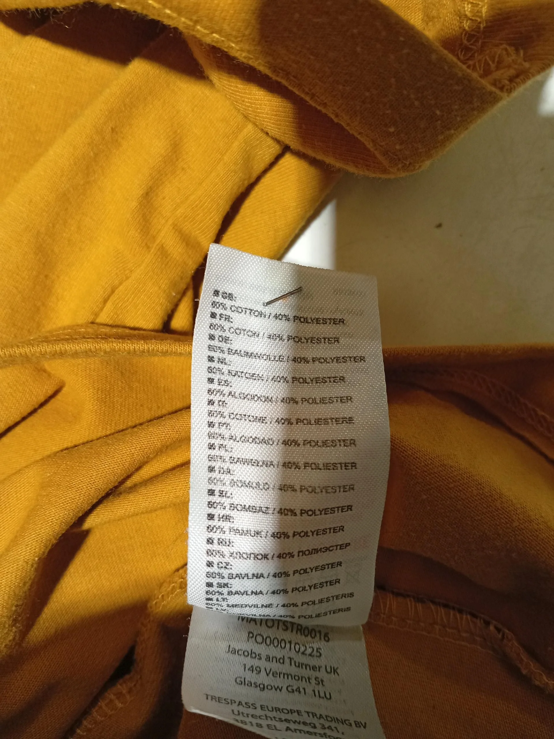 Trespass Men's T-Shirt XXXL Yellow Graphic Cotton with Polyester Basic - Image 7