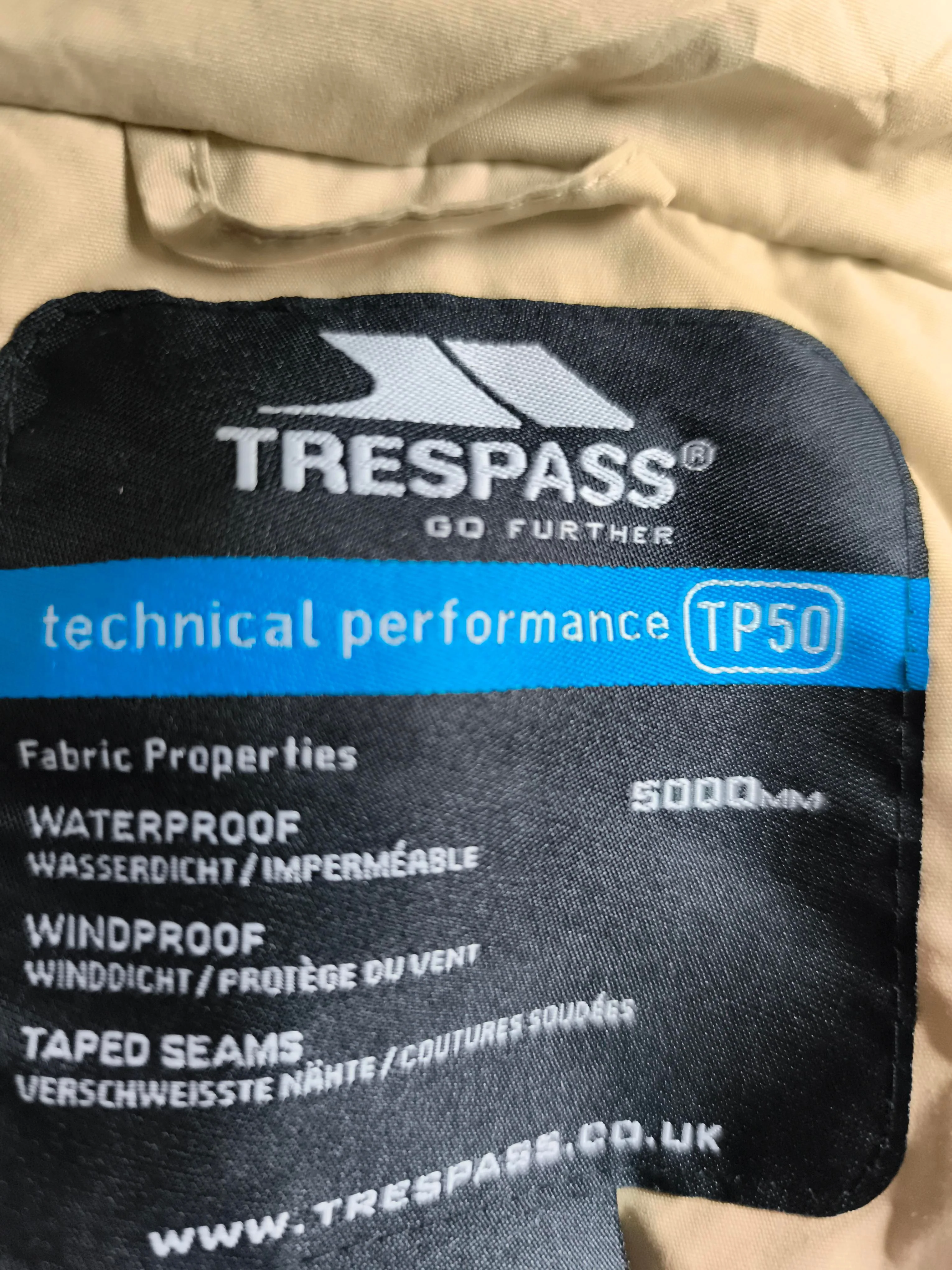 Trespass Parka jacket cream - Image 6
