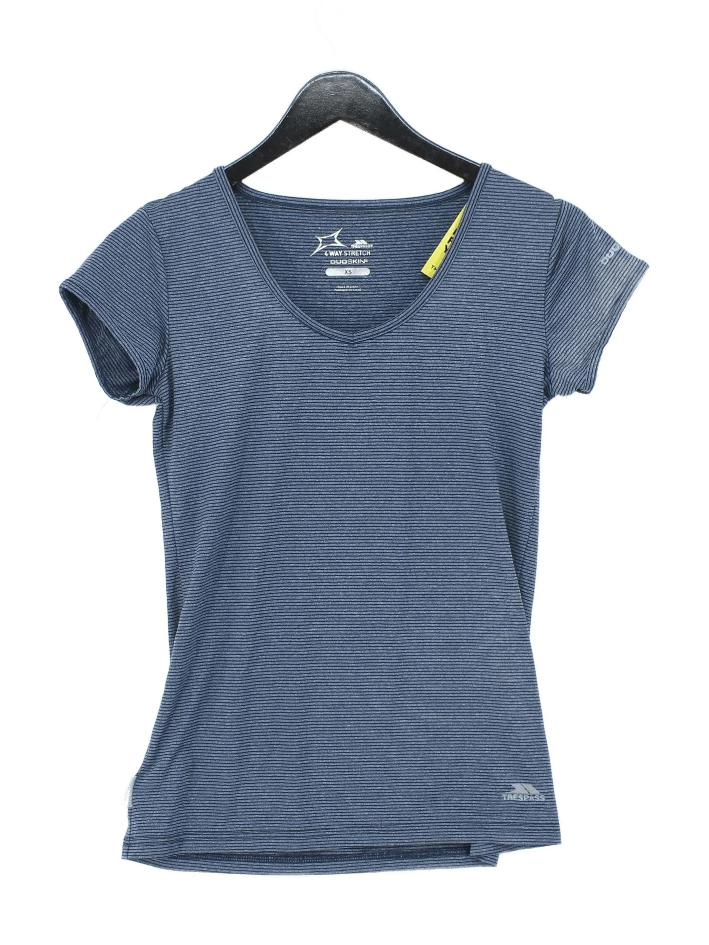 Trespass Women's T-Shirt XS Blue Striped Polyester with Elastane Basic