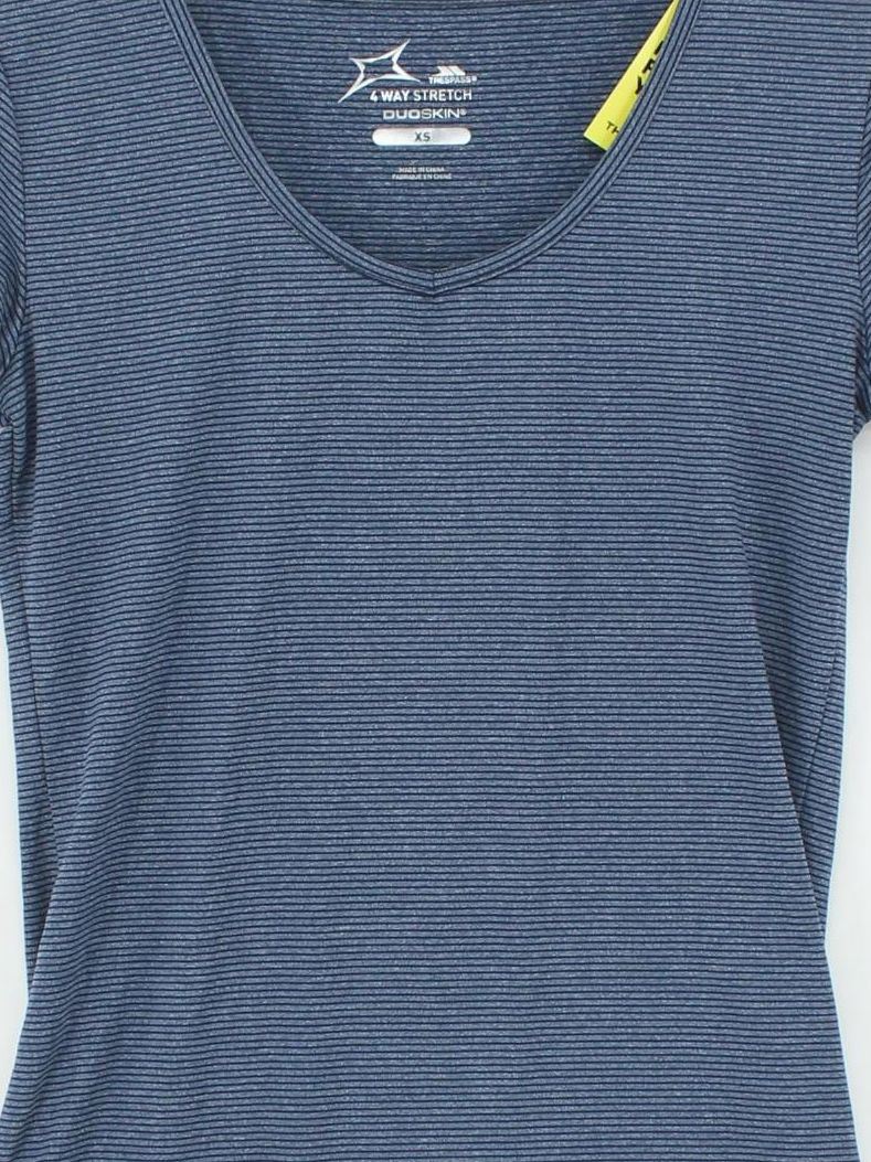 Trespass Women's T-Shirt XS Blue Striped Polyester with Elastane Basic - Image 3