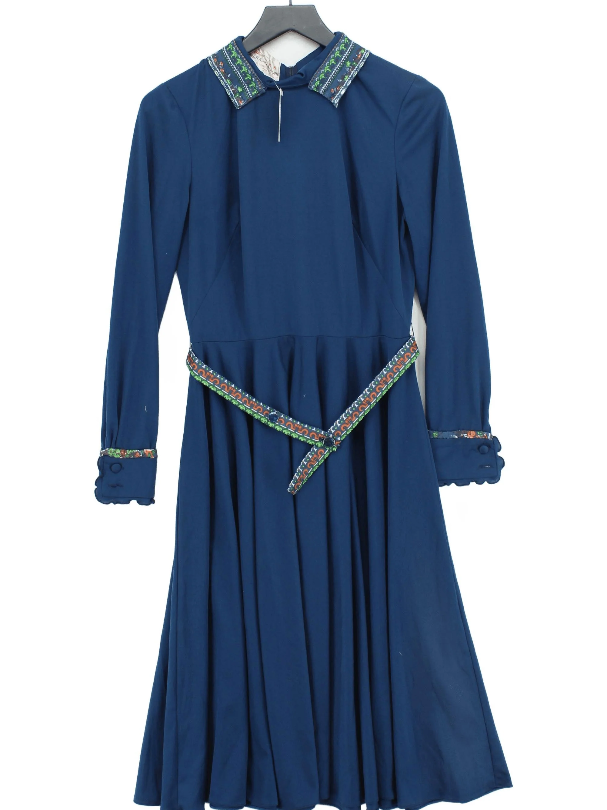 TRINA LEWIS & MARJON COUTURE Shirt Midi Dress UK10 in Blue