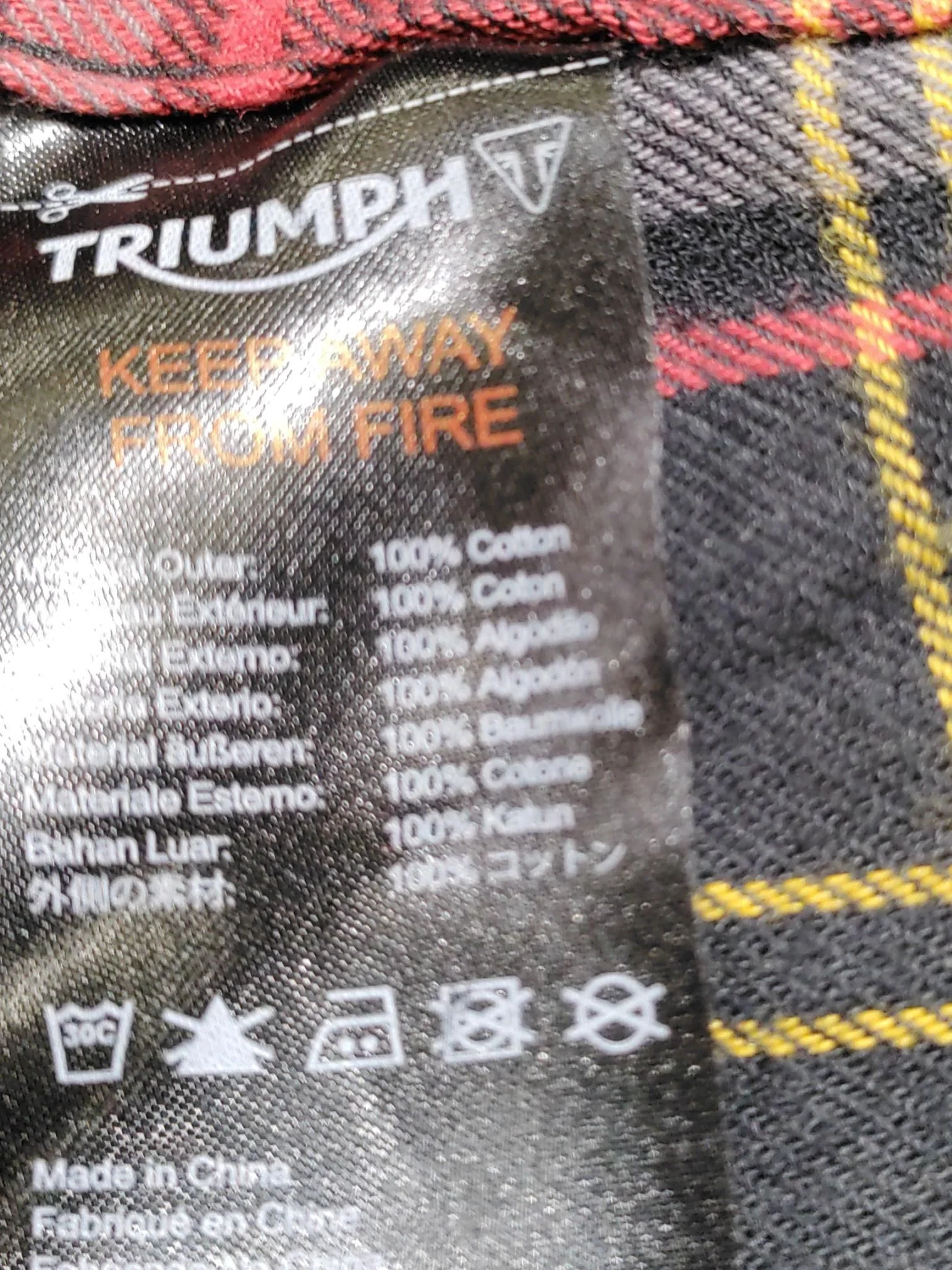 Triumph Men's Shirt M Multi Checkered 100% Cotton Basic - Image 6