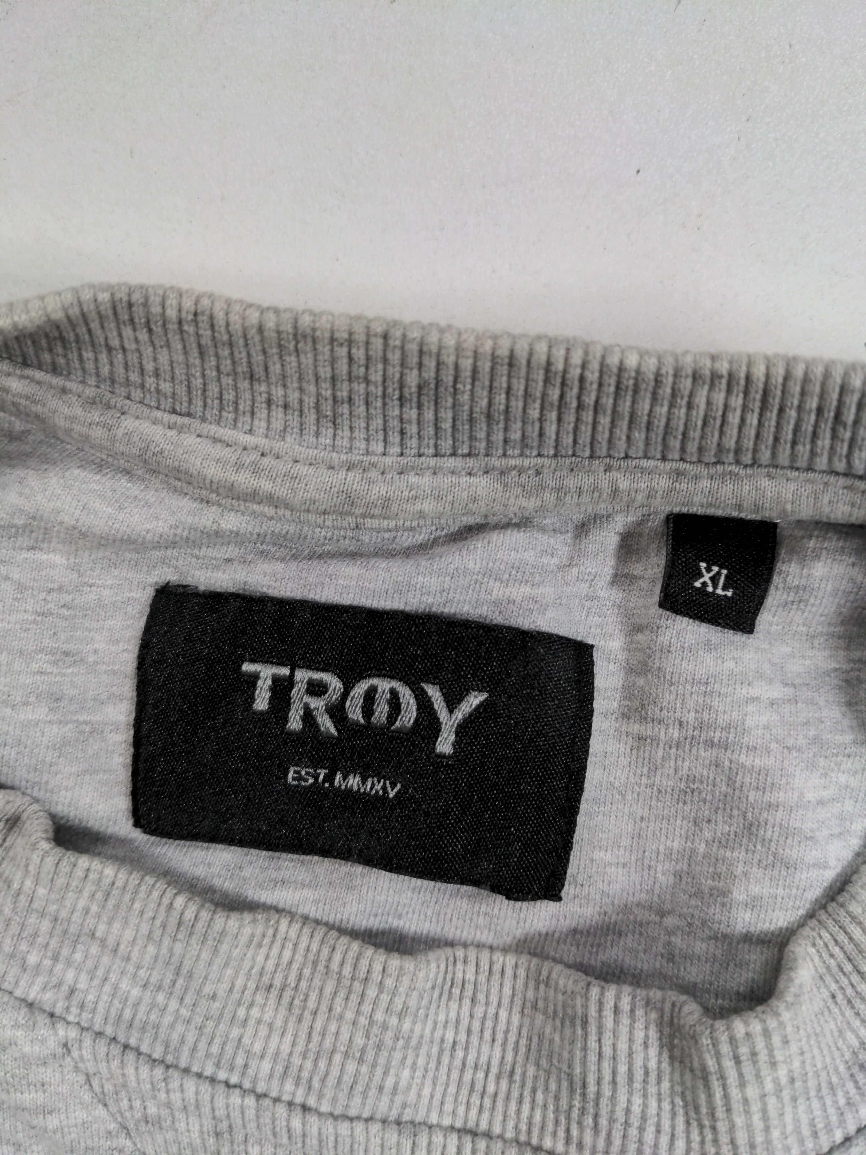 Troy Men's Hoodie XL Grey Cotton with Viscose Pullover - Image 5