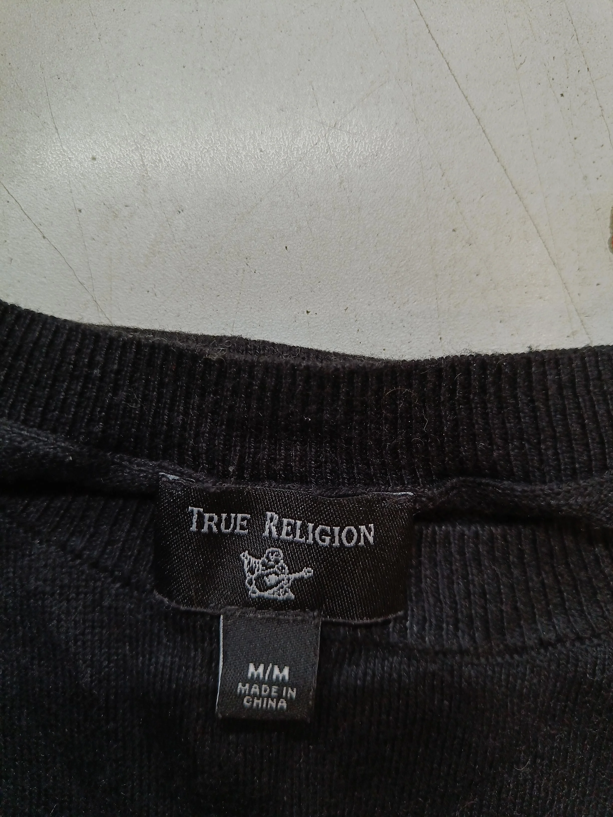 True Religion Men's Jumper M Black Cotton with Viscose, Nylon Crew Neck Pullover - Image 5