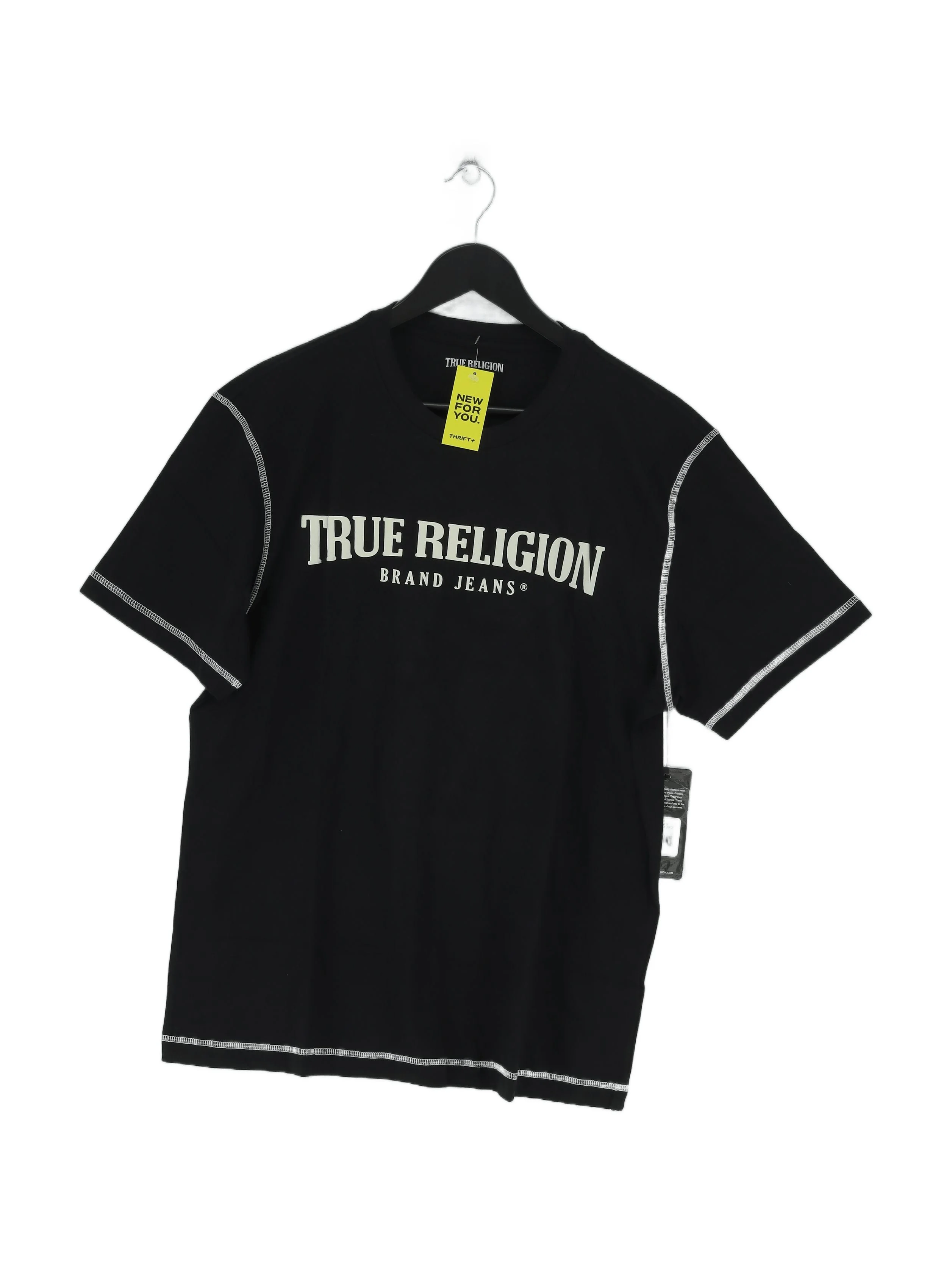 True Religion Men's T-Shirt L Black Graphic 100% Cotton Basic New with tags