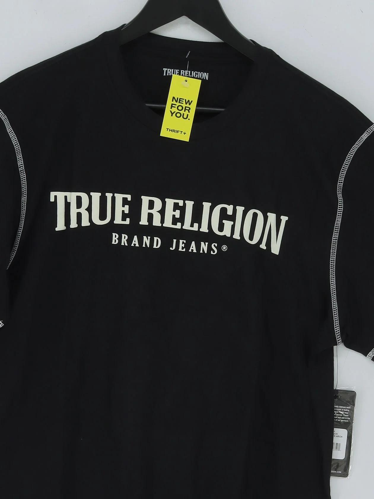 True Religion Men's T-Shirt L Black Graphic 100% Cotton Basic New with tags - Image 3