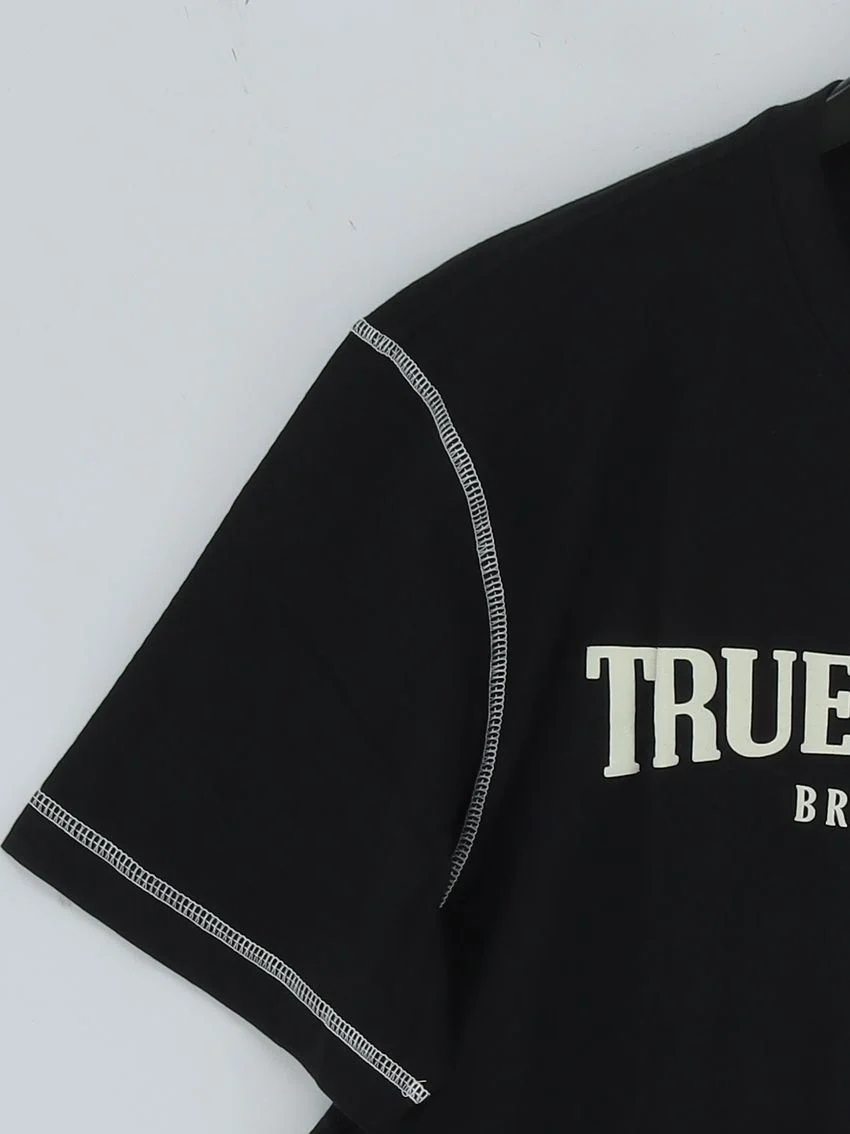 True Religion Men's T-Shirt L Black Graphic 100% Cotton Basic New with tags - Image 4