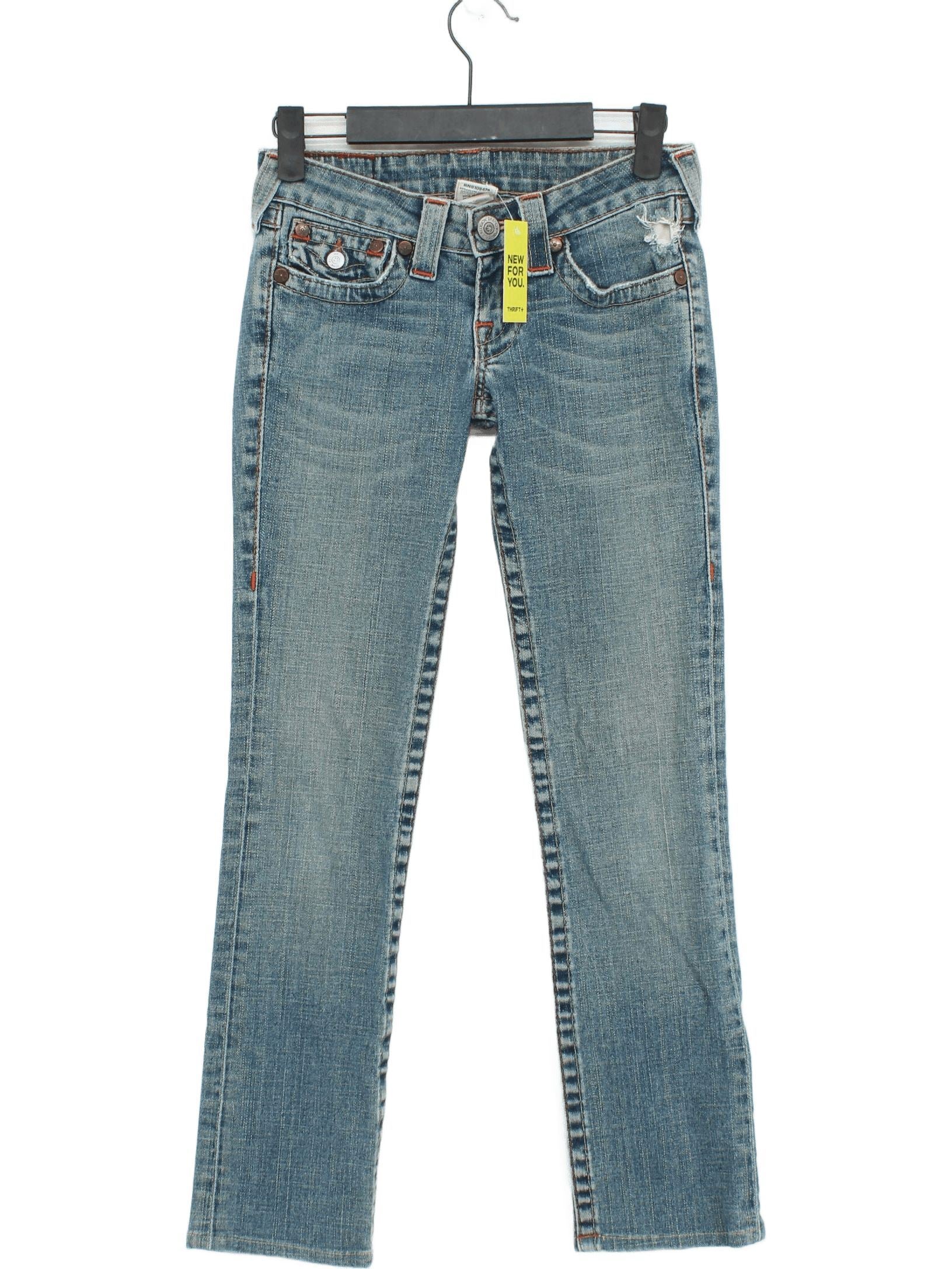 True Religion Women's Jeans W 24 in Blue Cotton with Elastane Straight