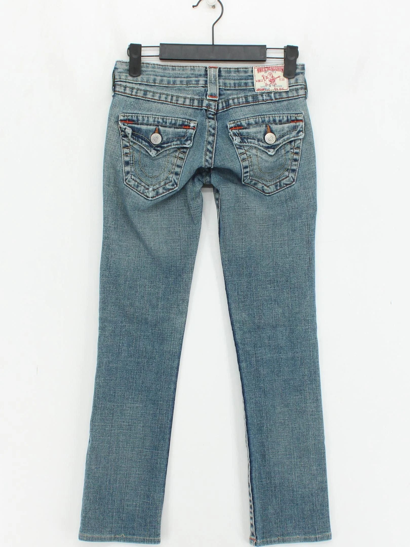 True Religion Women's Jeans W 24 in Blue Cotton with Elastane Straight - Image 2