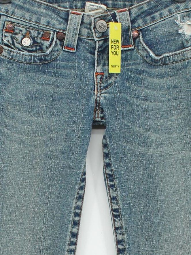 True Religion Women's Jeans W 24 in Blue Cotton with Elastane Straight - Image 3