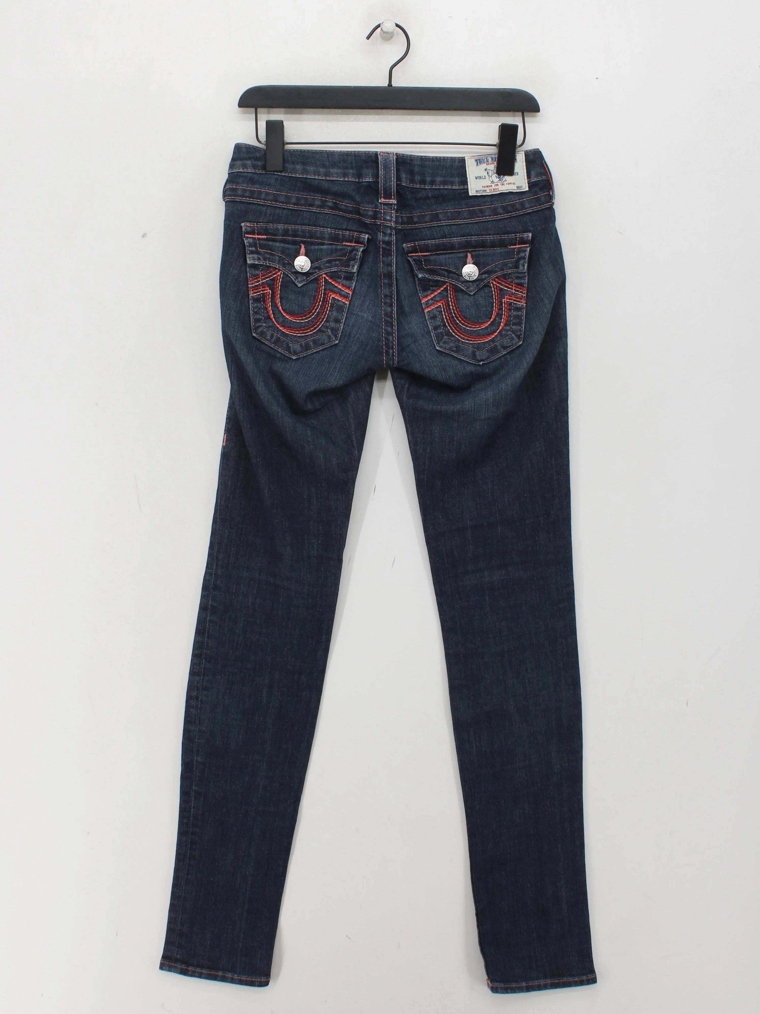 True Religion Women's Jeans W 25 in Blue Cotton with Polyester, Spandex Skinny - Image 2