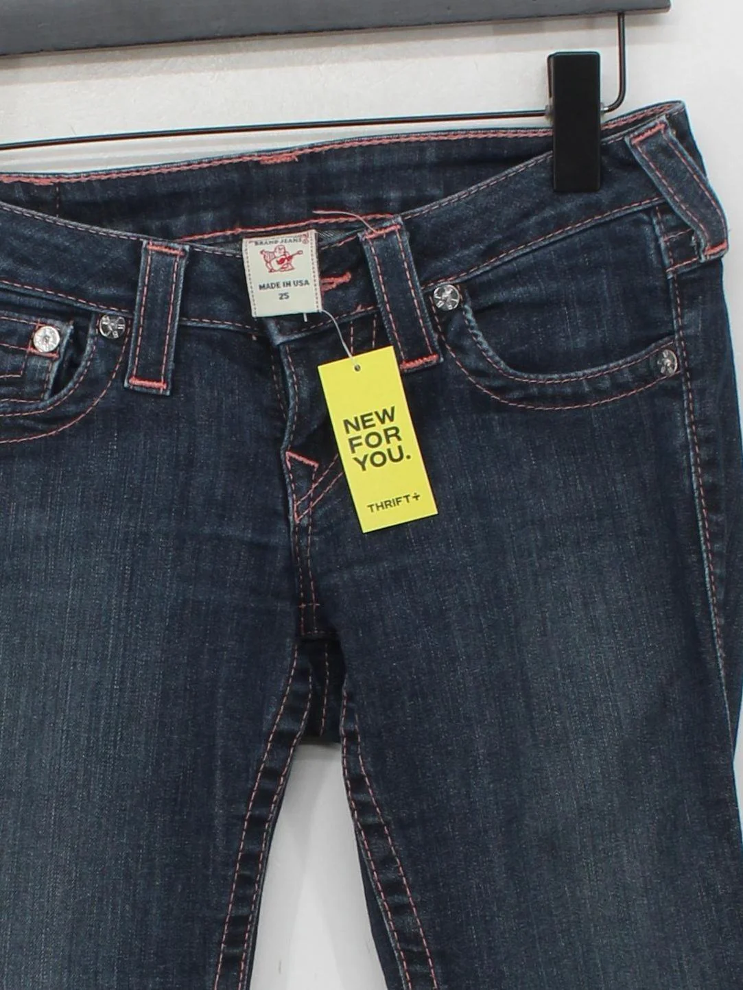 True Religion Women's Jeans W 25 in Blue Cotton with Polyester, Spandex Skinny - Image 3