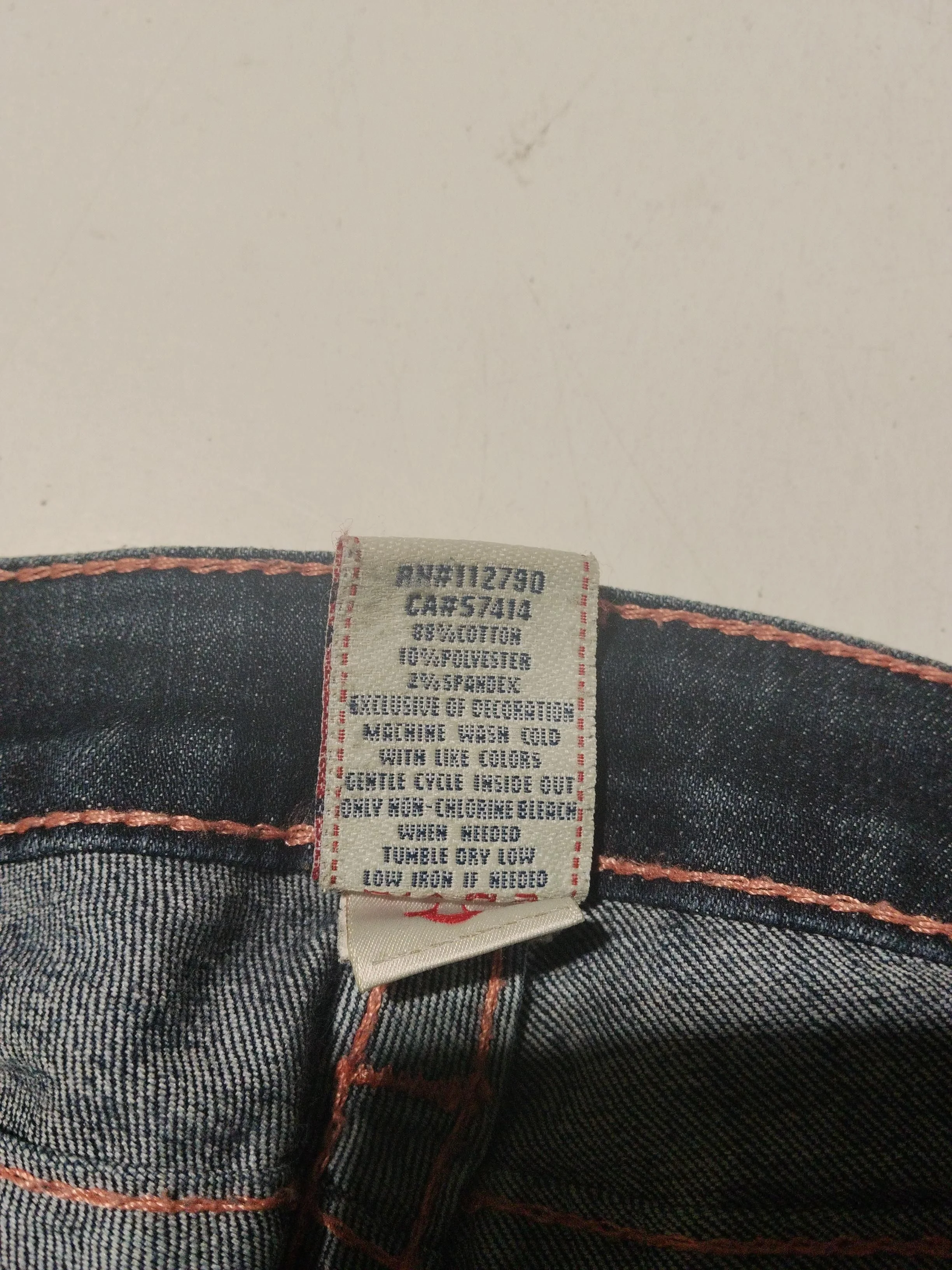 True Religion Women's Jeans W 25 in Blue Cotton with Polyester, Spandex Skinny - Image 7