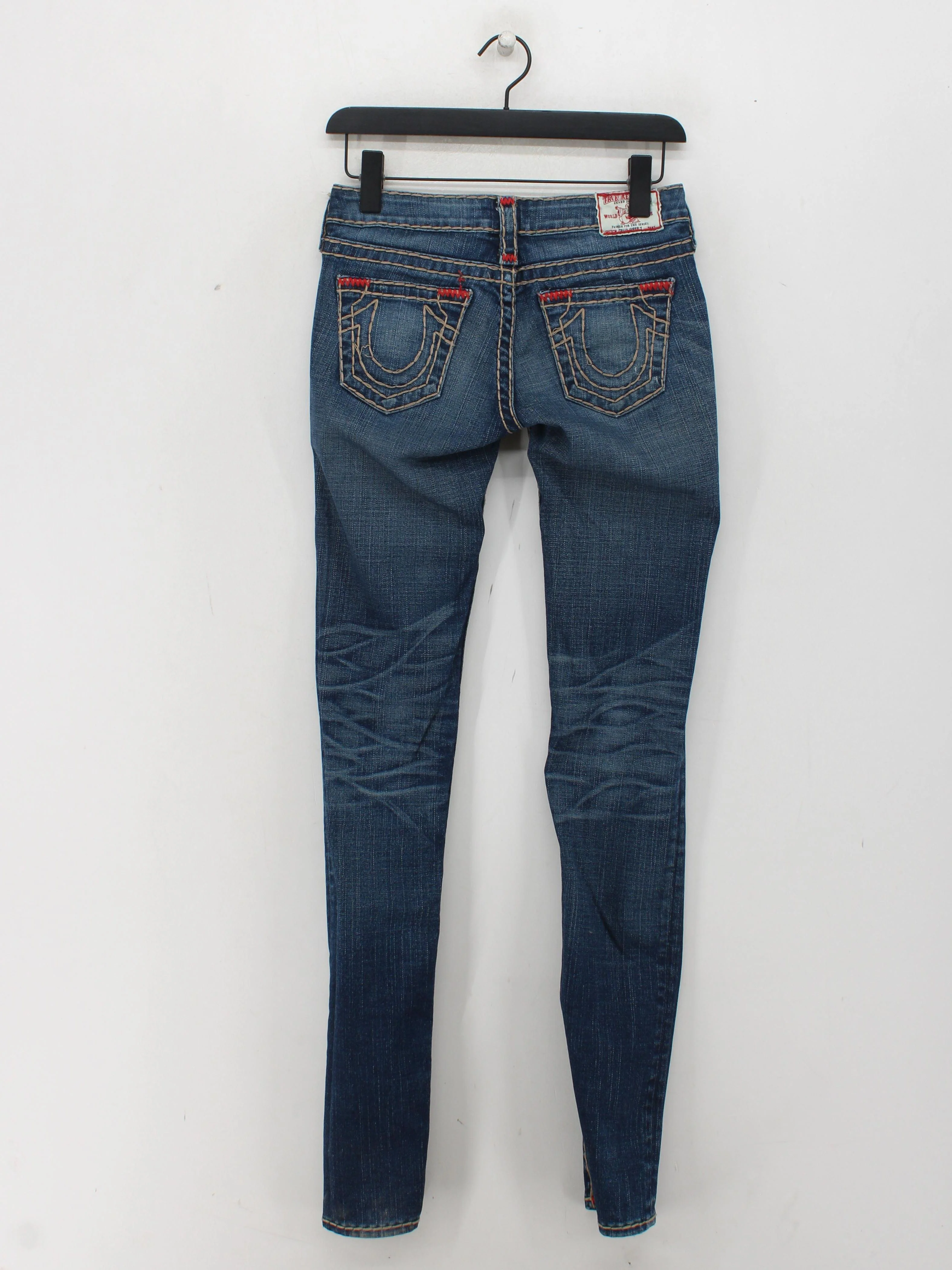 True Religion Women's Jeans W 25 in Blue Cotton with Spandex Skinny - Image 2