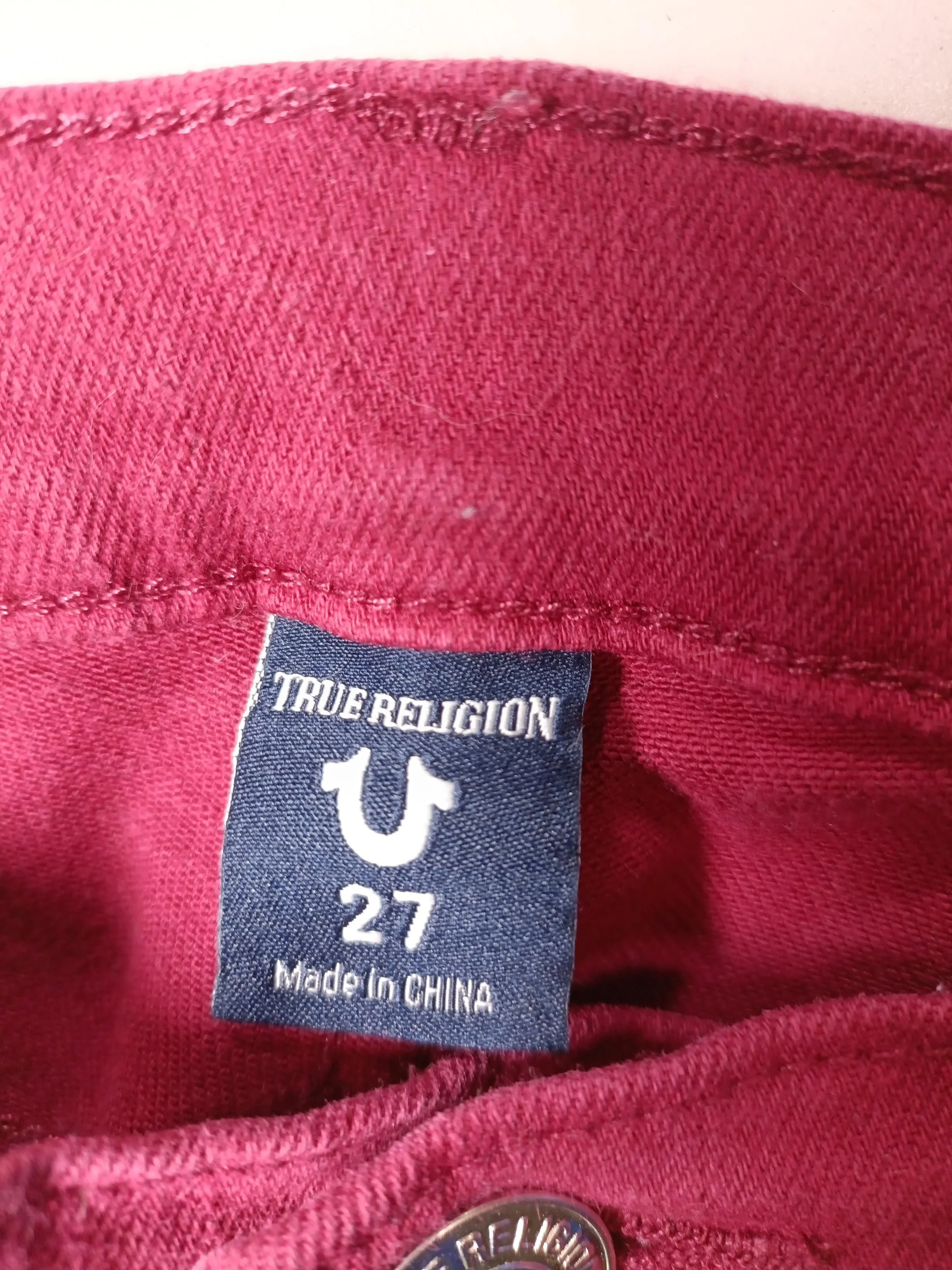 True Religion Women's Jeans W 27 in Red 100% Cotton Skinny - Image 5