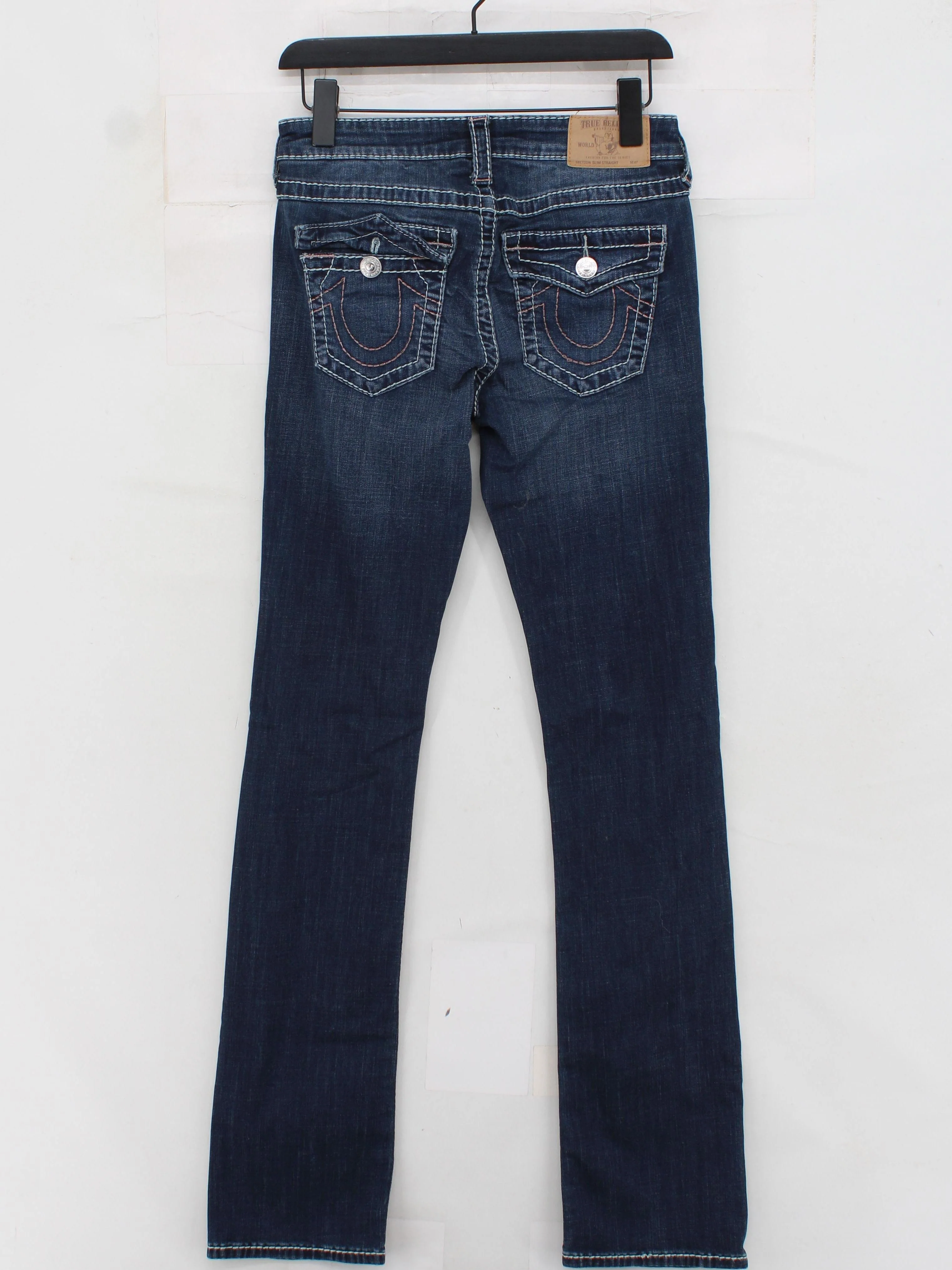 True Religion Women's Jeans W 29 in Blue Cotton with Rayon, Elastane Straight - Image 2
