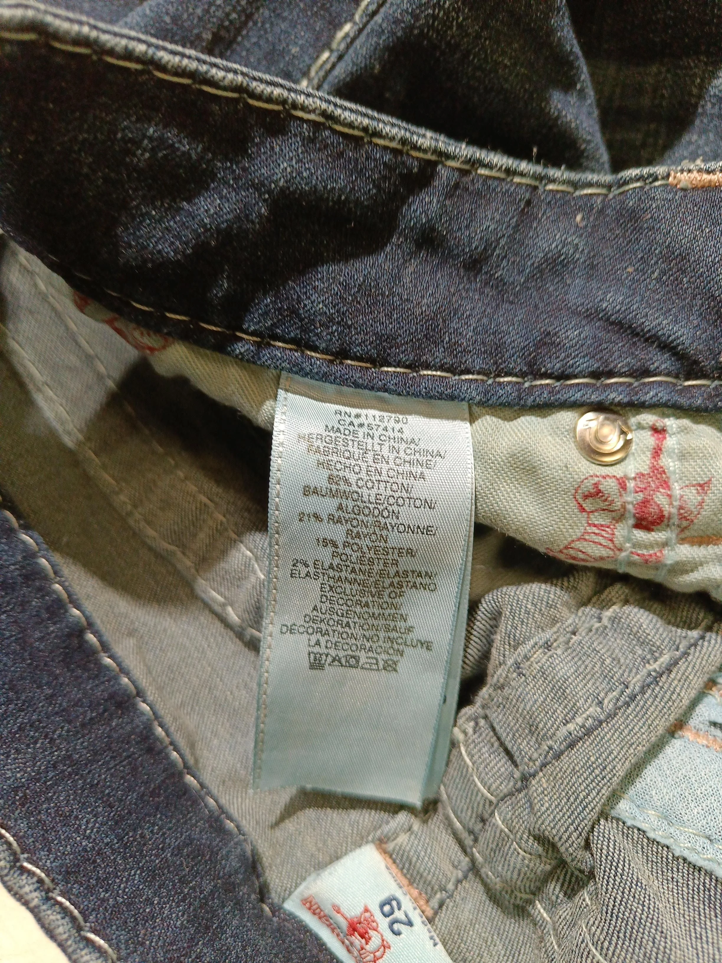 True Religion Women's Jeans W 29 in Blue Cotton with Rayon, Elastane Straight - Image 7