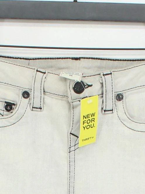 True Religion Women's Mini Skirt W 24 in White Cotton with Elastane Short Mini - Image 3
