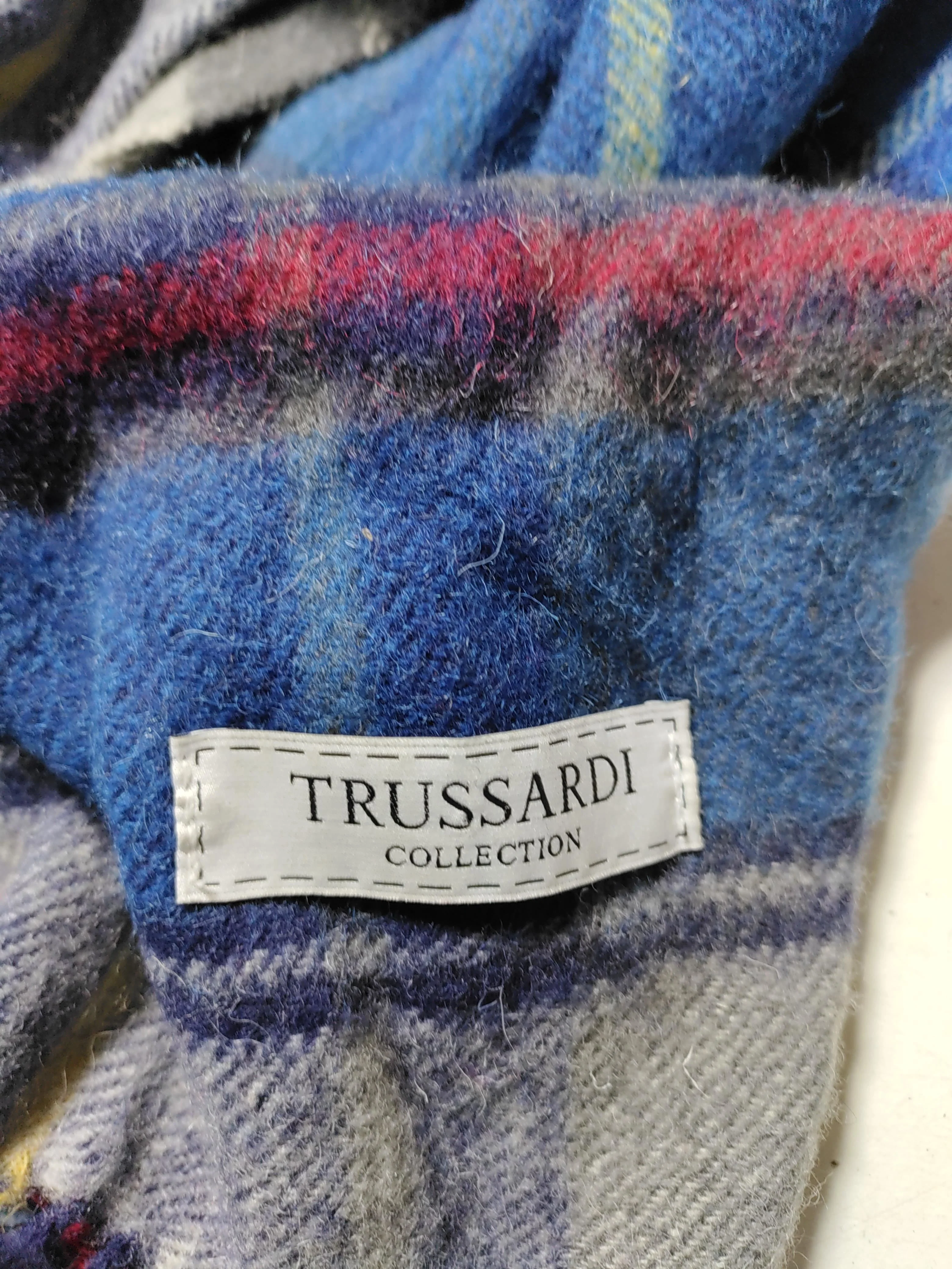 Trussardi Men's Scarf Multi Checkered 100% Wool Scarf - Image 5