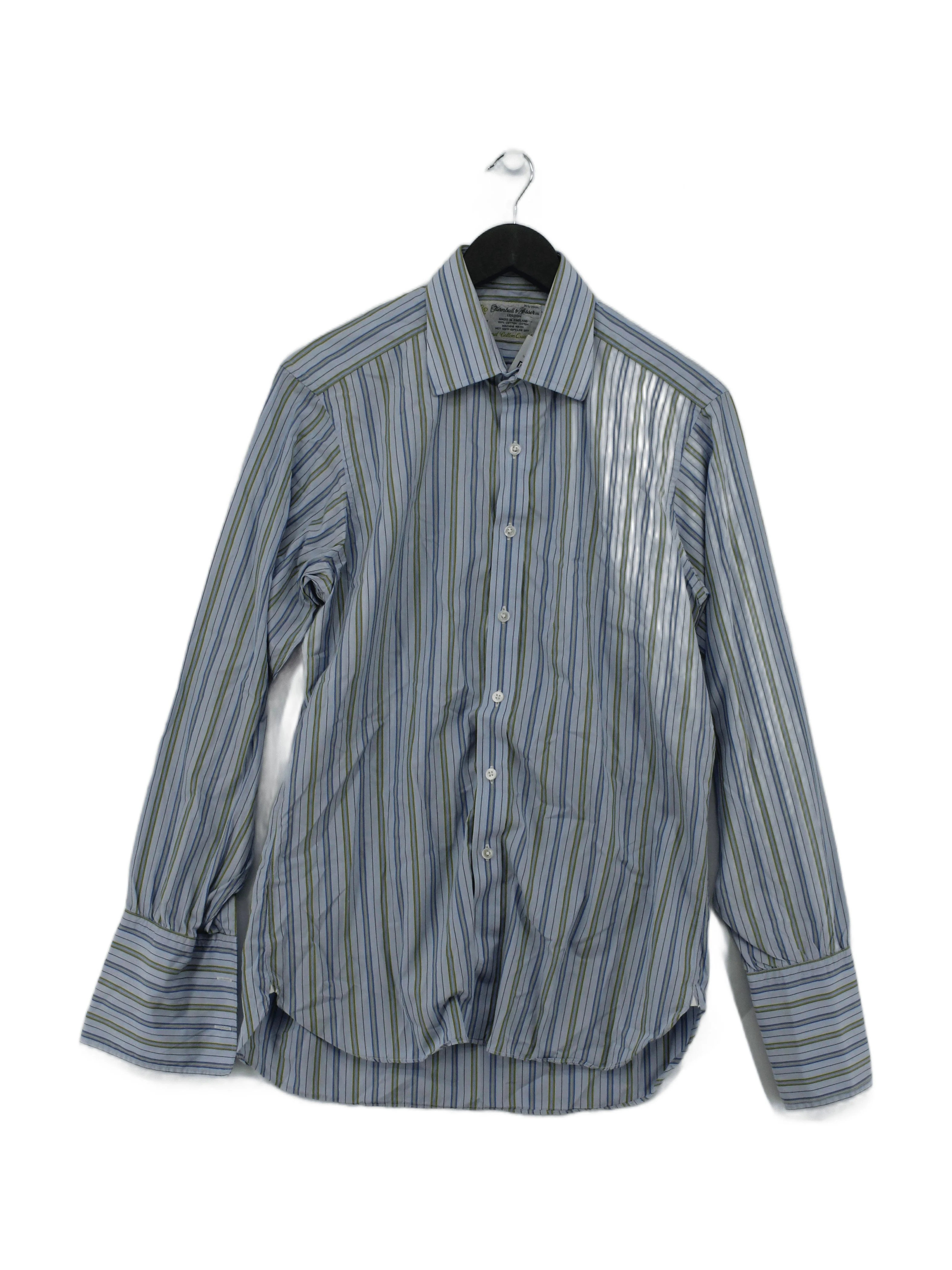 Turnbull & Asser Men's Shirt M Multi Striped 100% Cotton Basic