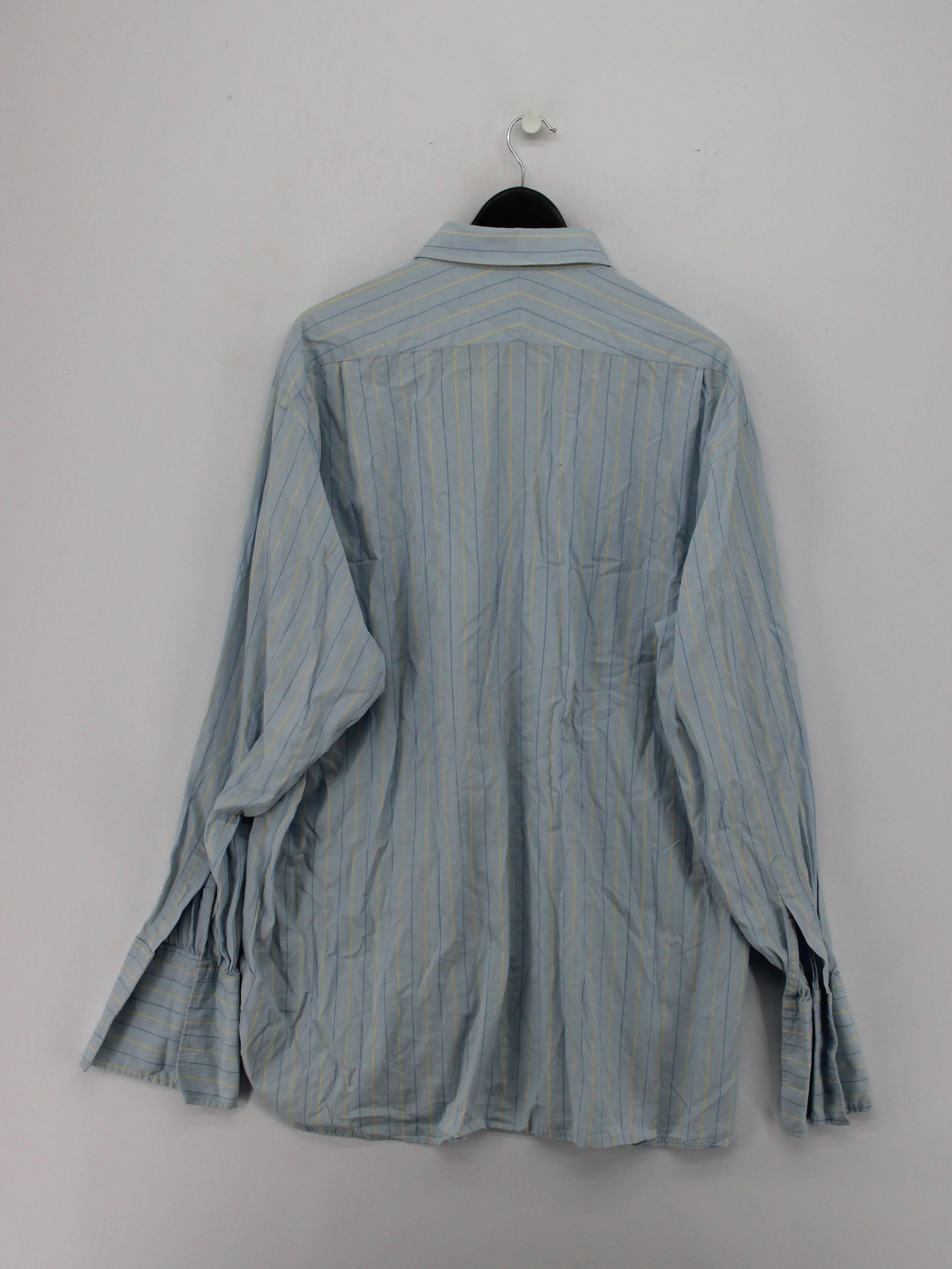 Turnbull & Asser Men's Shirt XL Blue Striped 100% Cotton Basic - Image 2