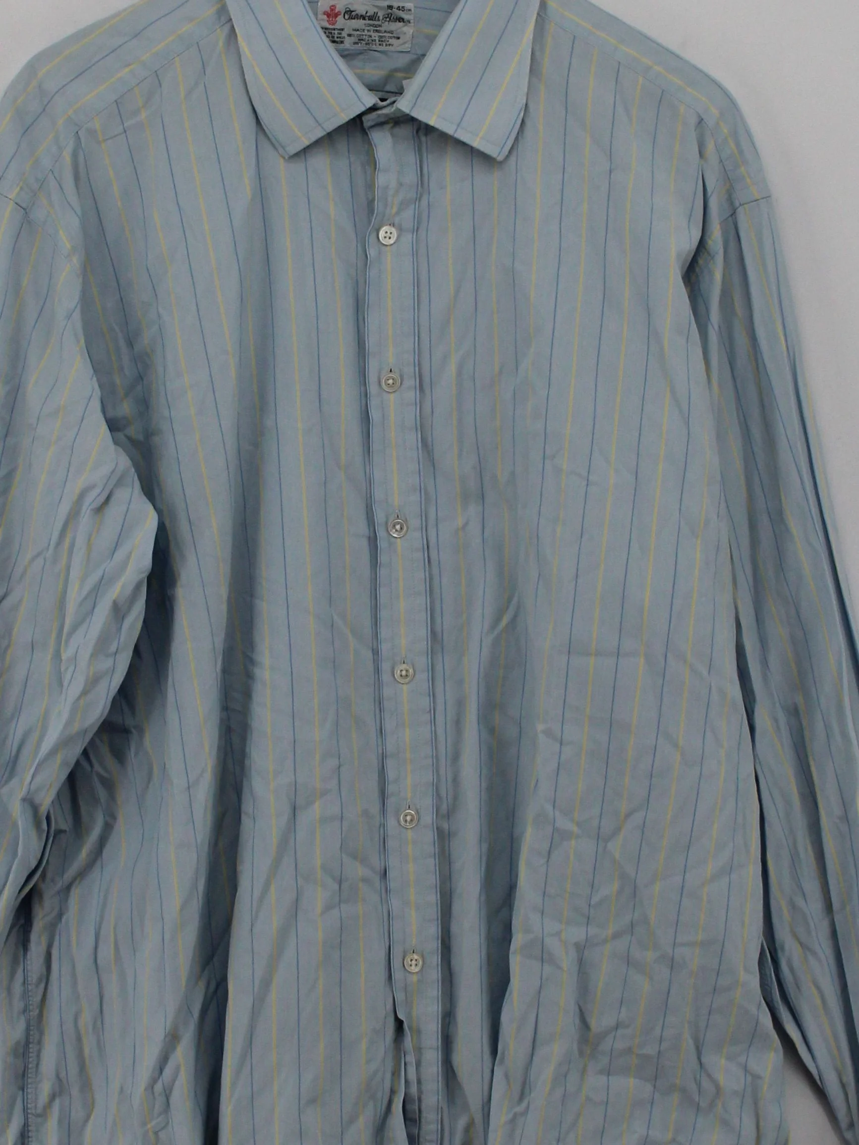 Turnbull & Asser Men's Shirt XL Blue Striped 100% Cotton Basic - Image 3