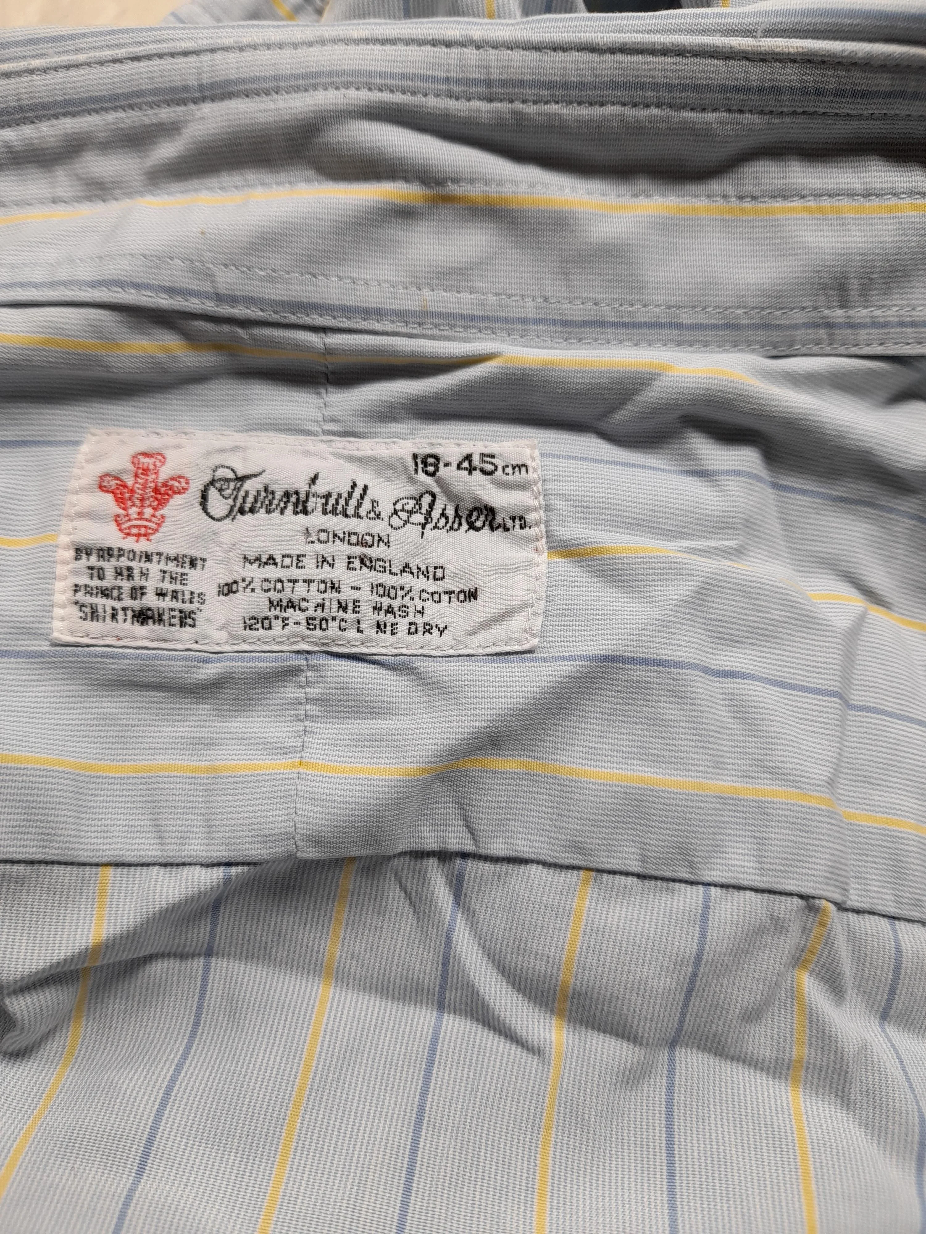Turnbull & Asser Men's Shirt XL Blue Striped 100% Cotton Basic - Image 5