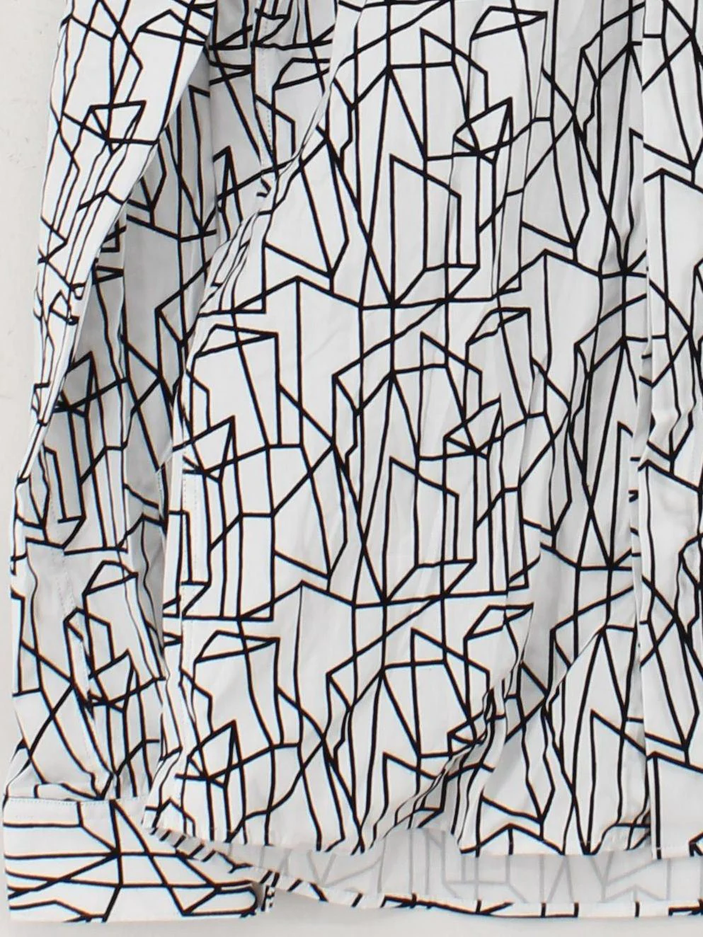 Twisted Tailor Men's Shirt L White Geometric 100% Cotton Basic - Image 4