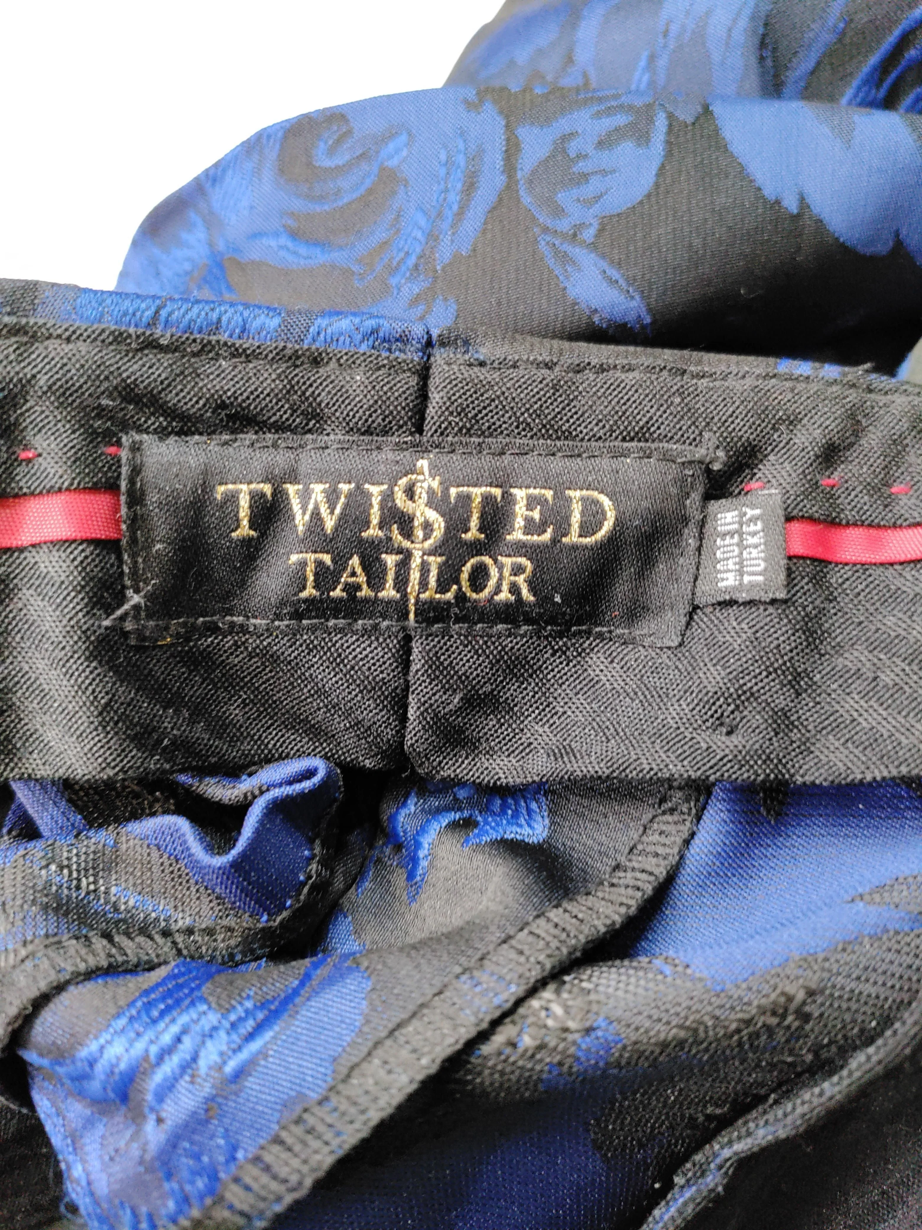 Twisted Tailor Men's Trousers M Blue Floral 100% Polyester Tapered Chino - Image 5