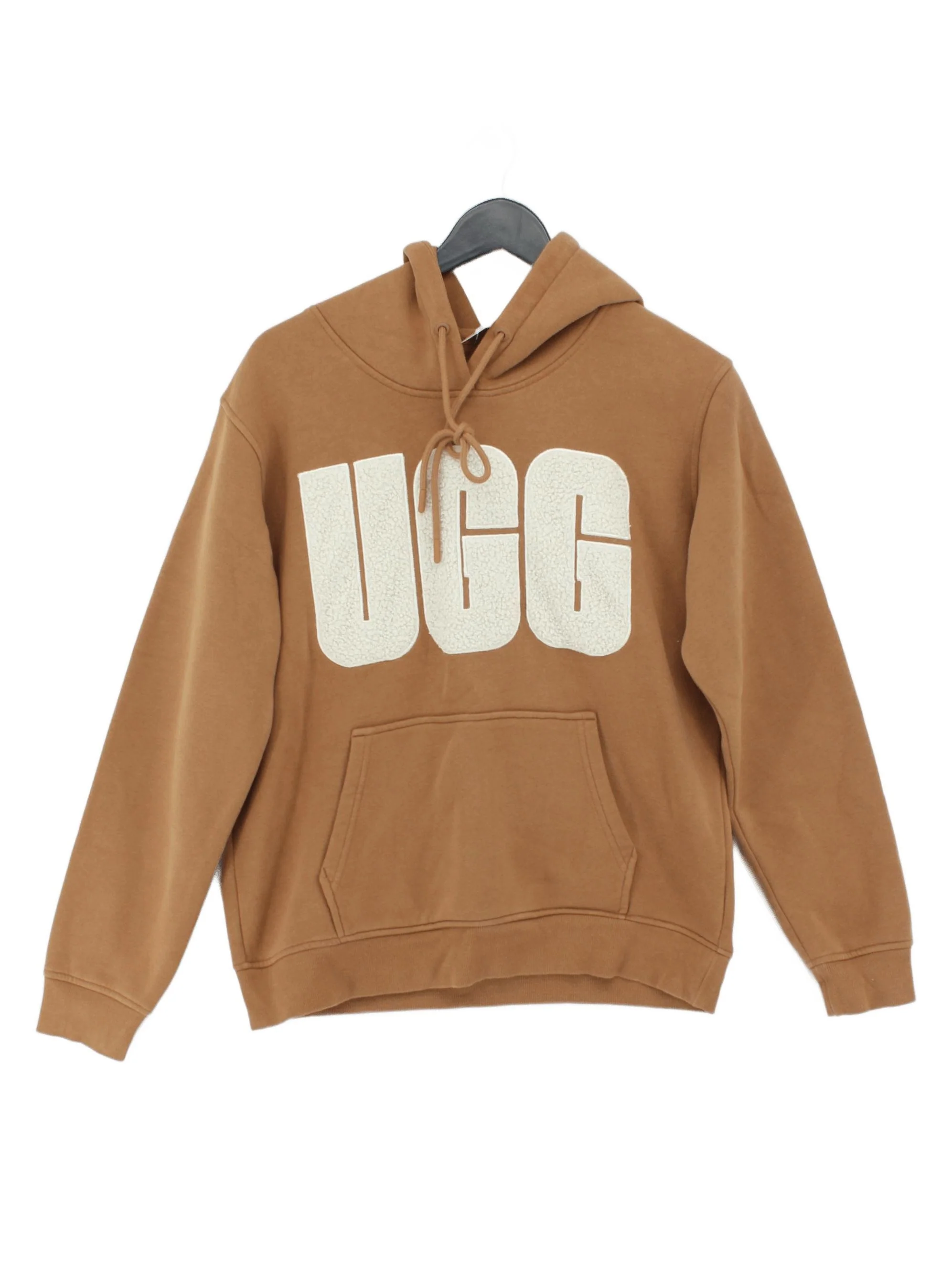 UGG Men's Hoodie M Brown Graphic Cotton with Polyester, Elastane Pullover