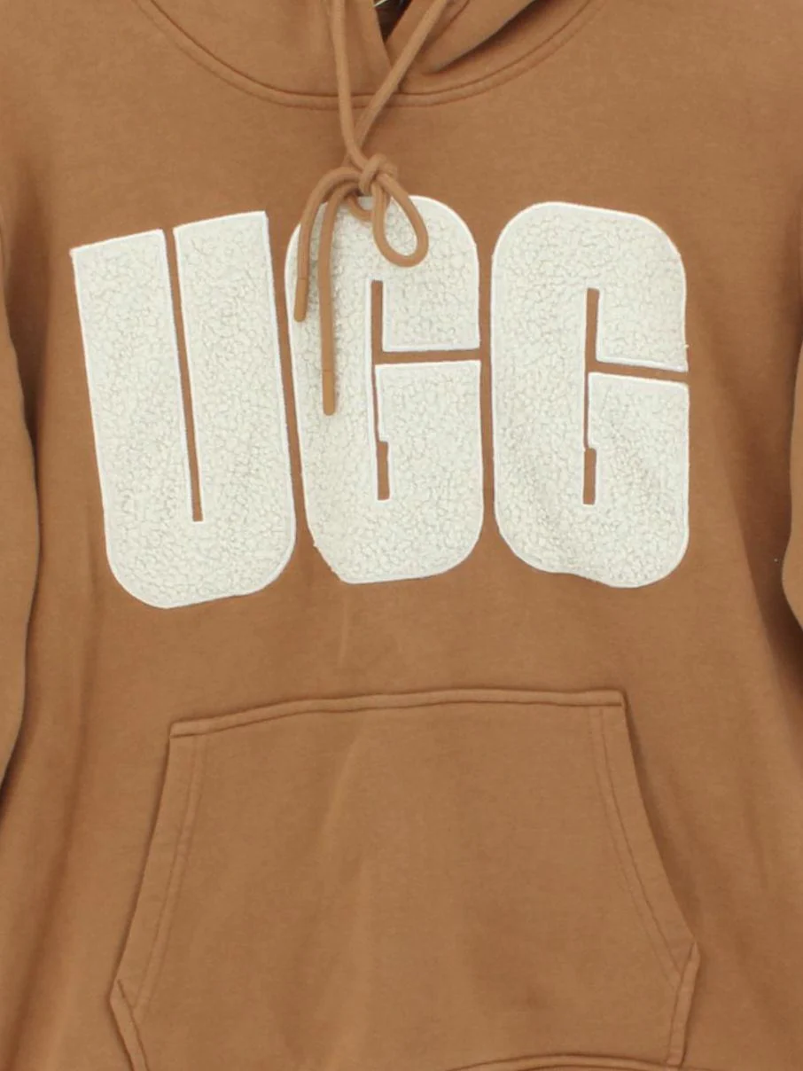 UGG Men's Hoodie M Brown Graphic Cotton with Polyester, Elastane Pullover - Image 3
