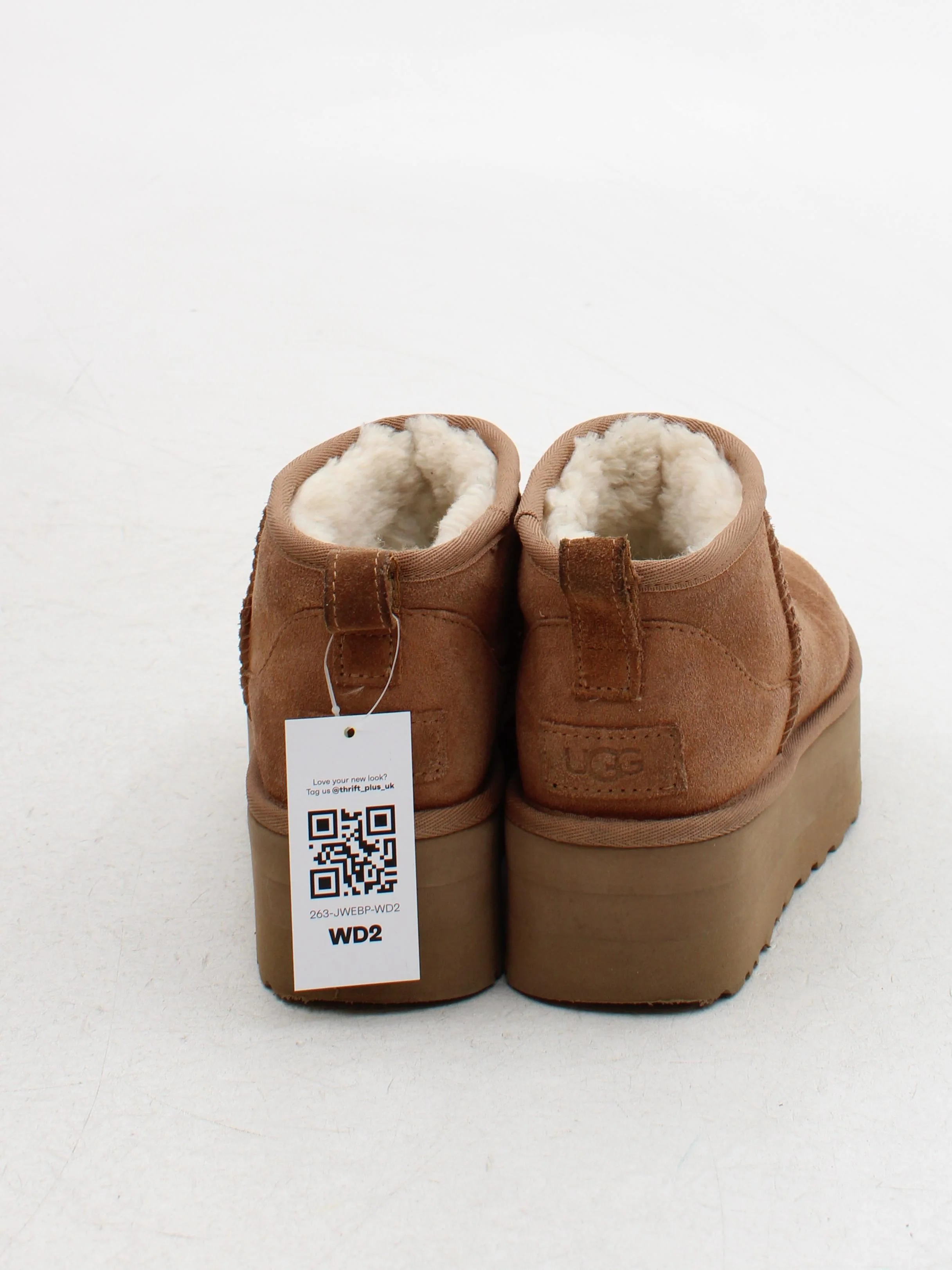 UGG Women's Boots UK 4 Brown Suede with Animal Fur Platform - Image 3