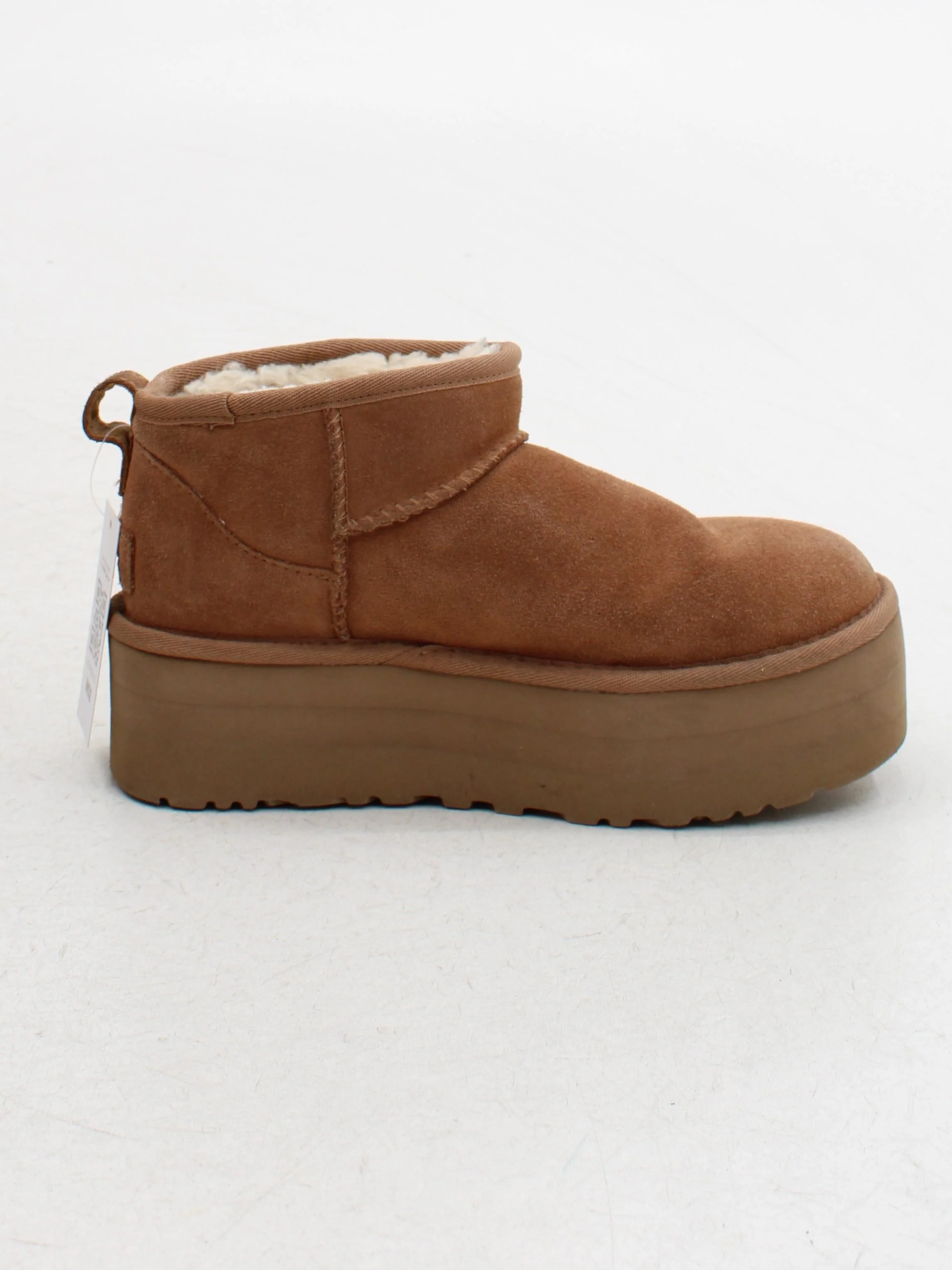 UGG Women's Boots UK 4 Brown Suede with Animal Fur Platform - Image 5