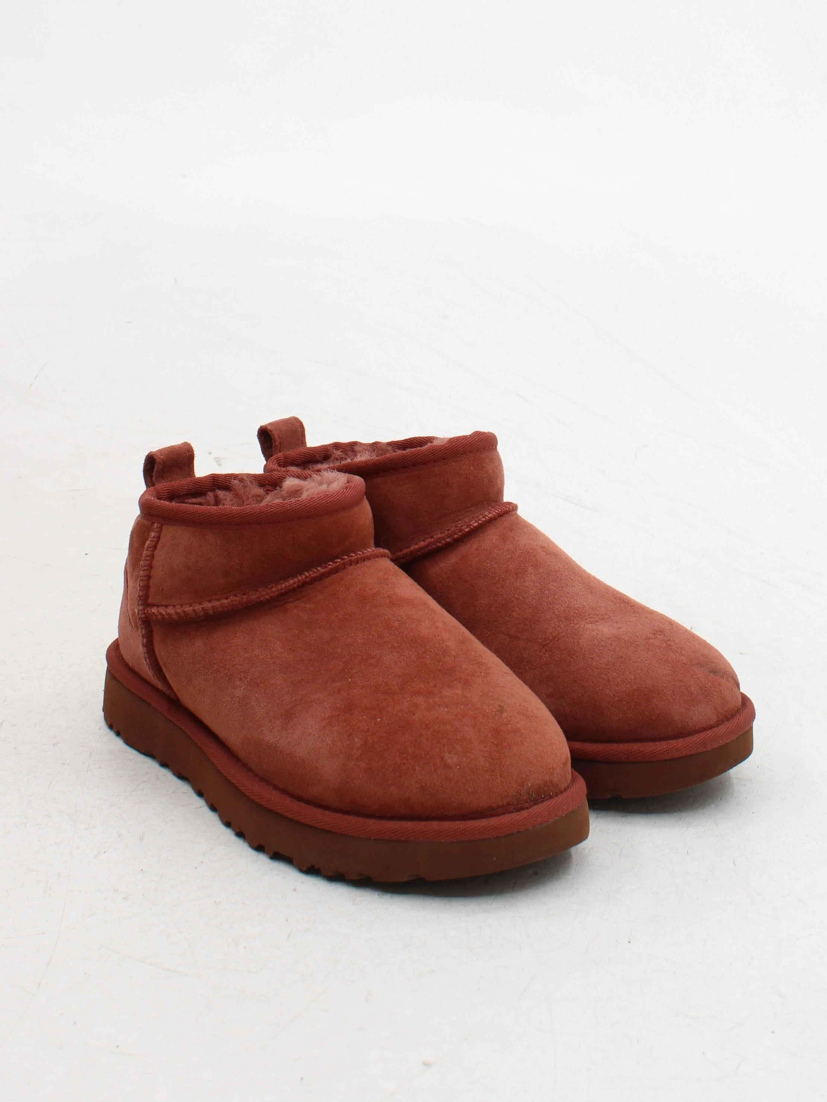 UGG Women's Boots UK 4 Tan Suede with Animal Fur Combat - Image 4