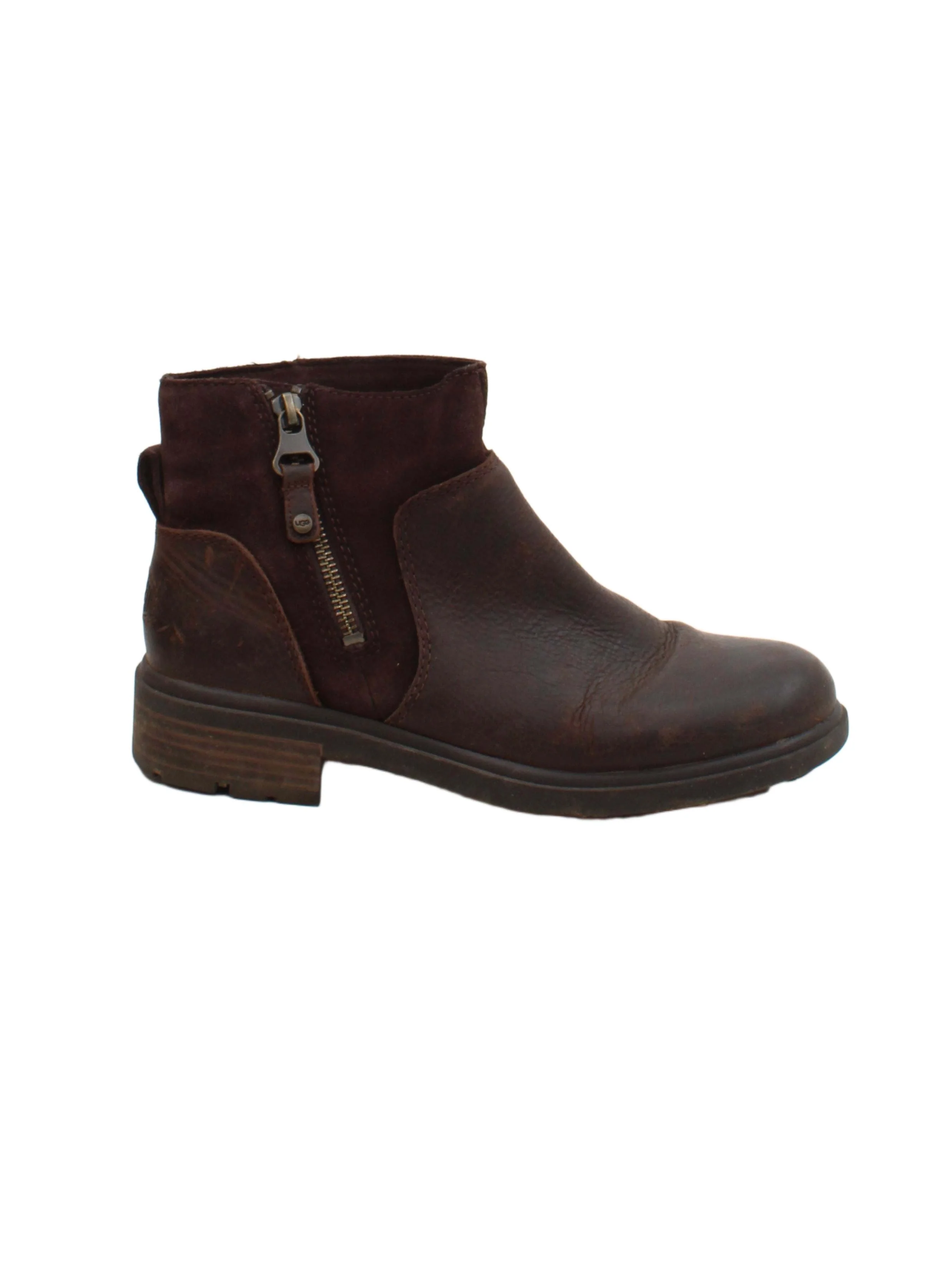 UGG Women's Boots UK 5 Brown Leather with Suede Combat