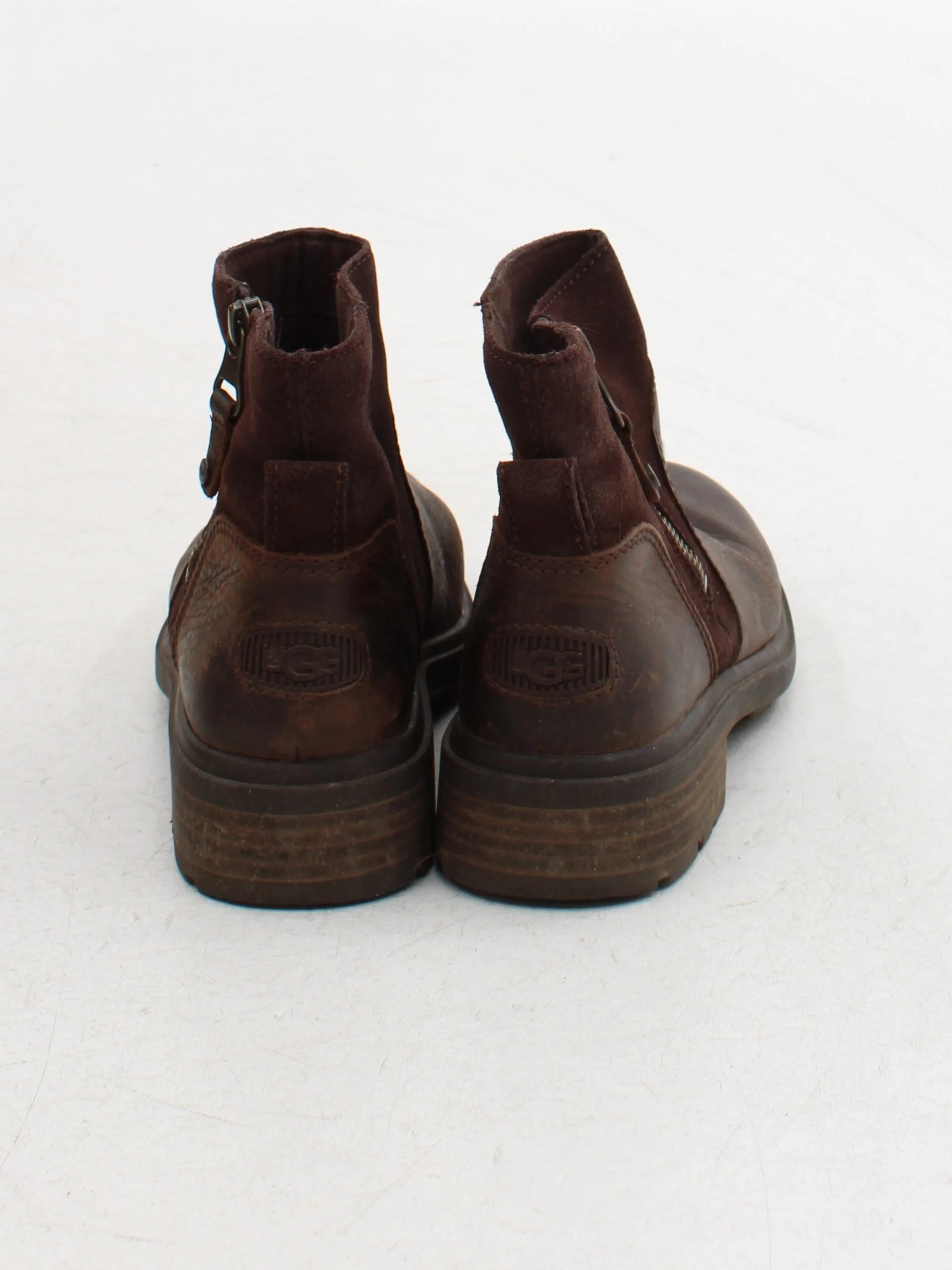 UGG Women's Boots UK 5 Brown Leather with Suede Combat - Image 3