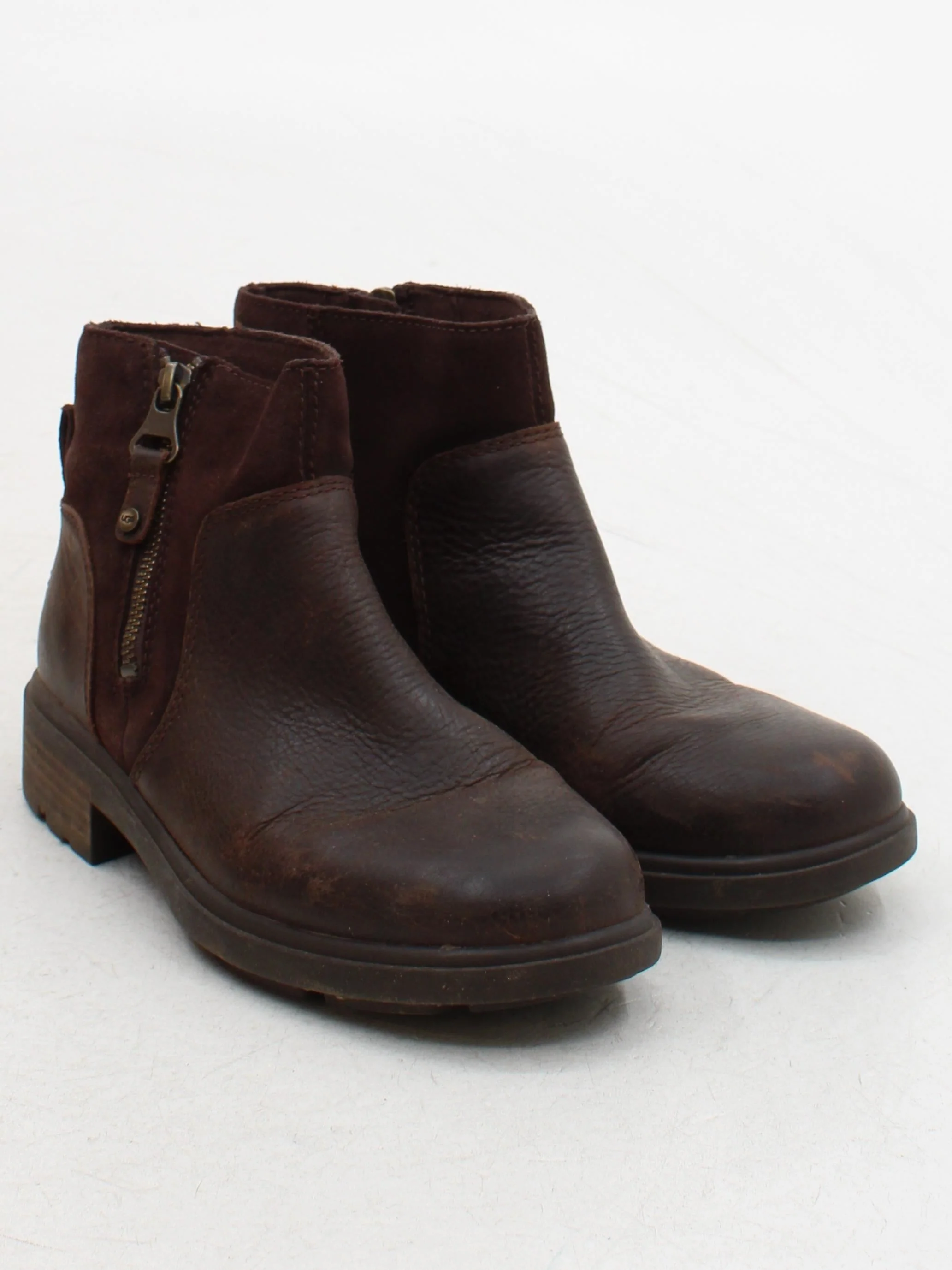 UGG Women's Boots UK 5 Brown Leather with Suede Combat - Image 4