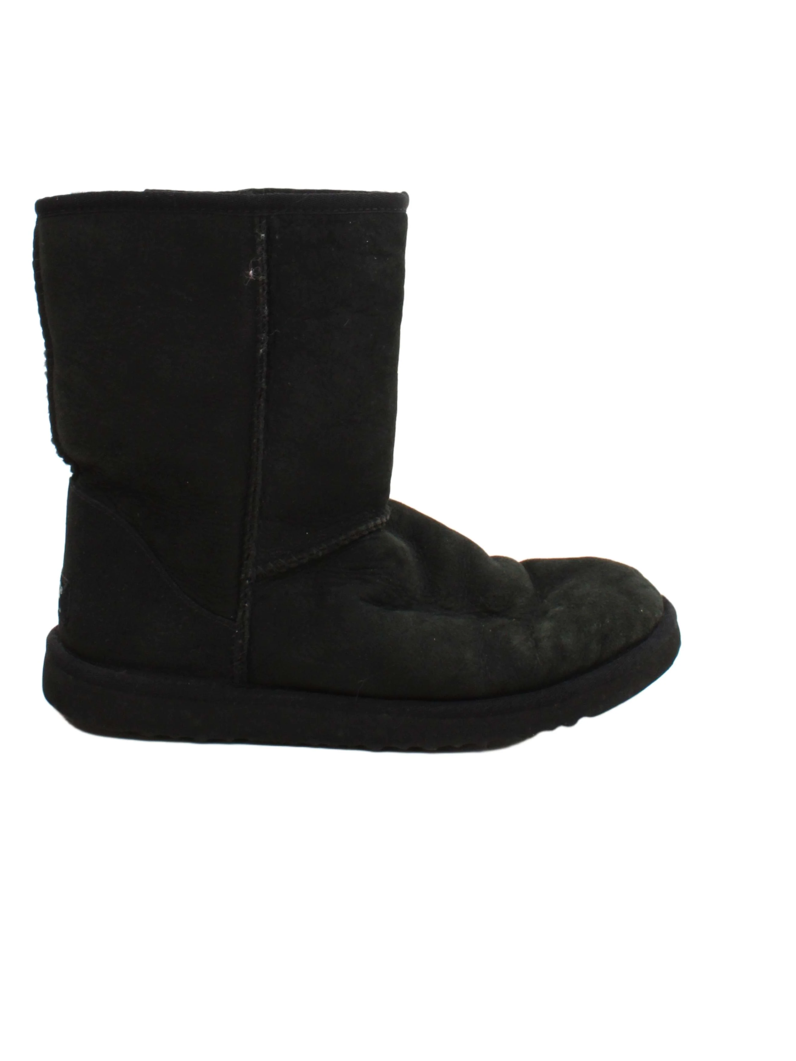 UGG Women's Boots UK 9 Black Leather with Animal Fur, Other Platform