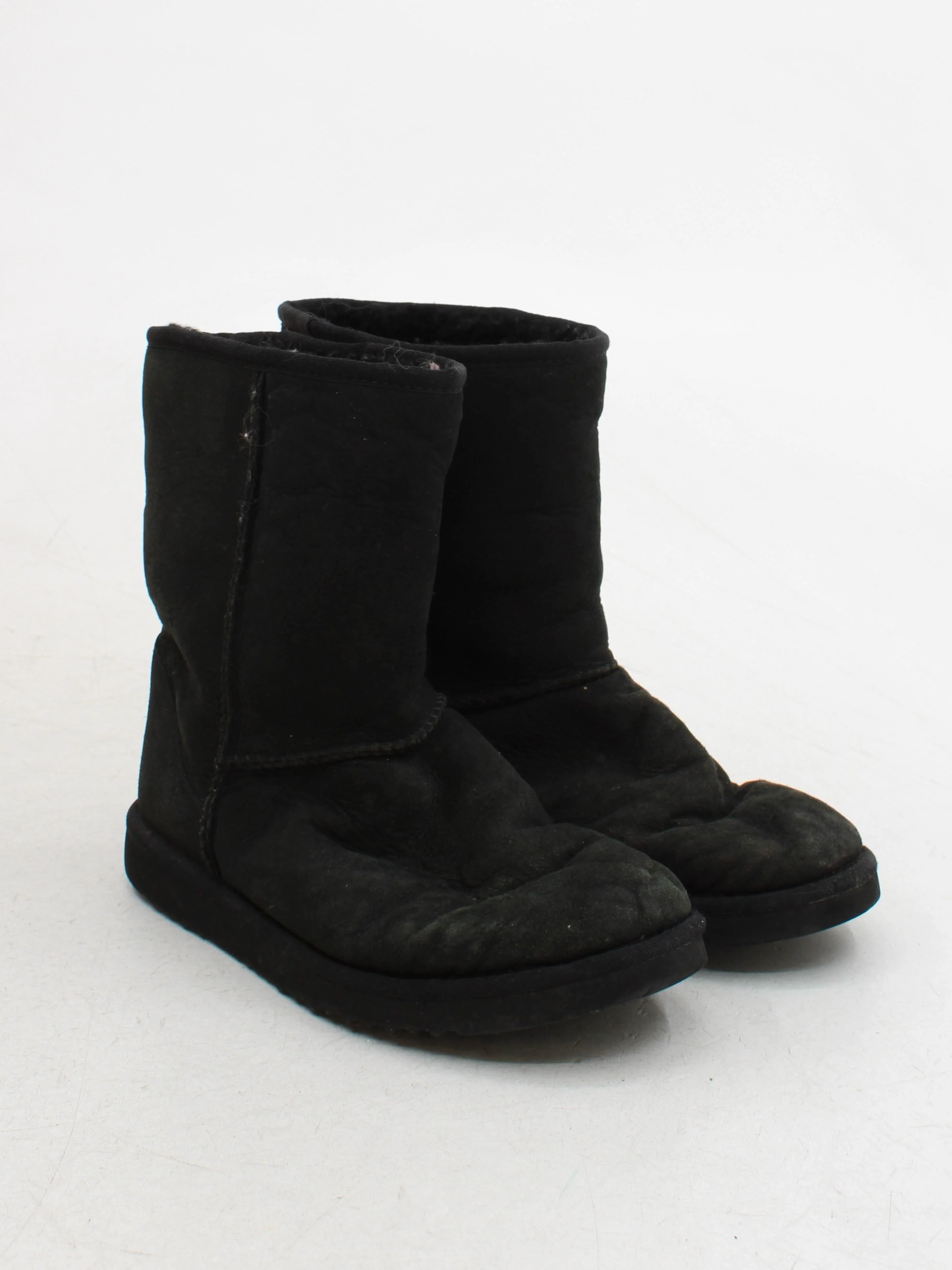 UGG Women's Boots UK 9 Black Leather with Animal Fur, Other Platform - Image 4