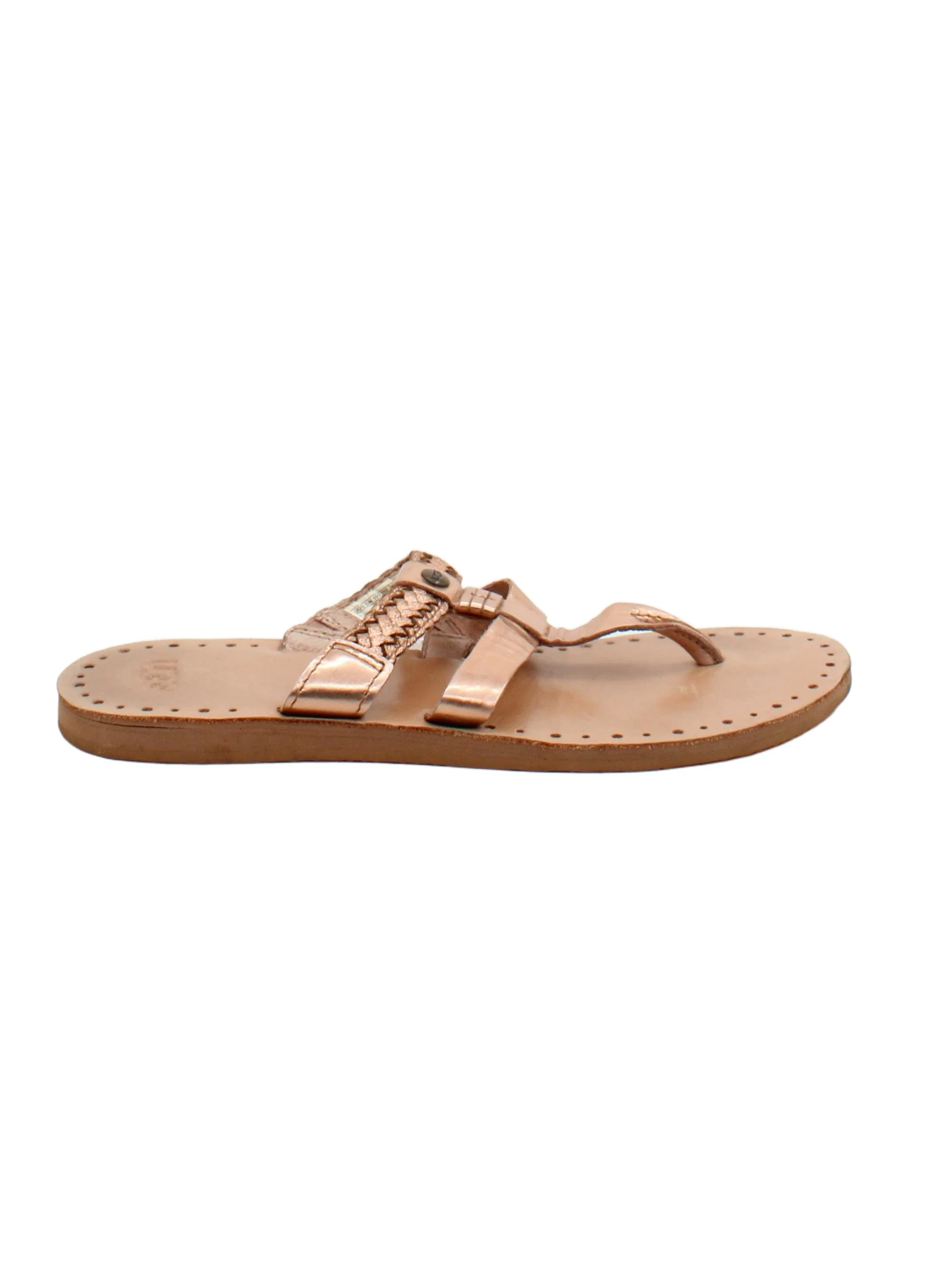 UGG Women's Sandals UK 5 Gold 100% Leather Flip-Flop
