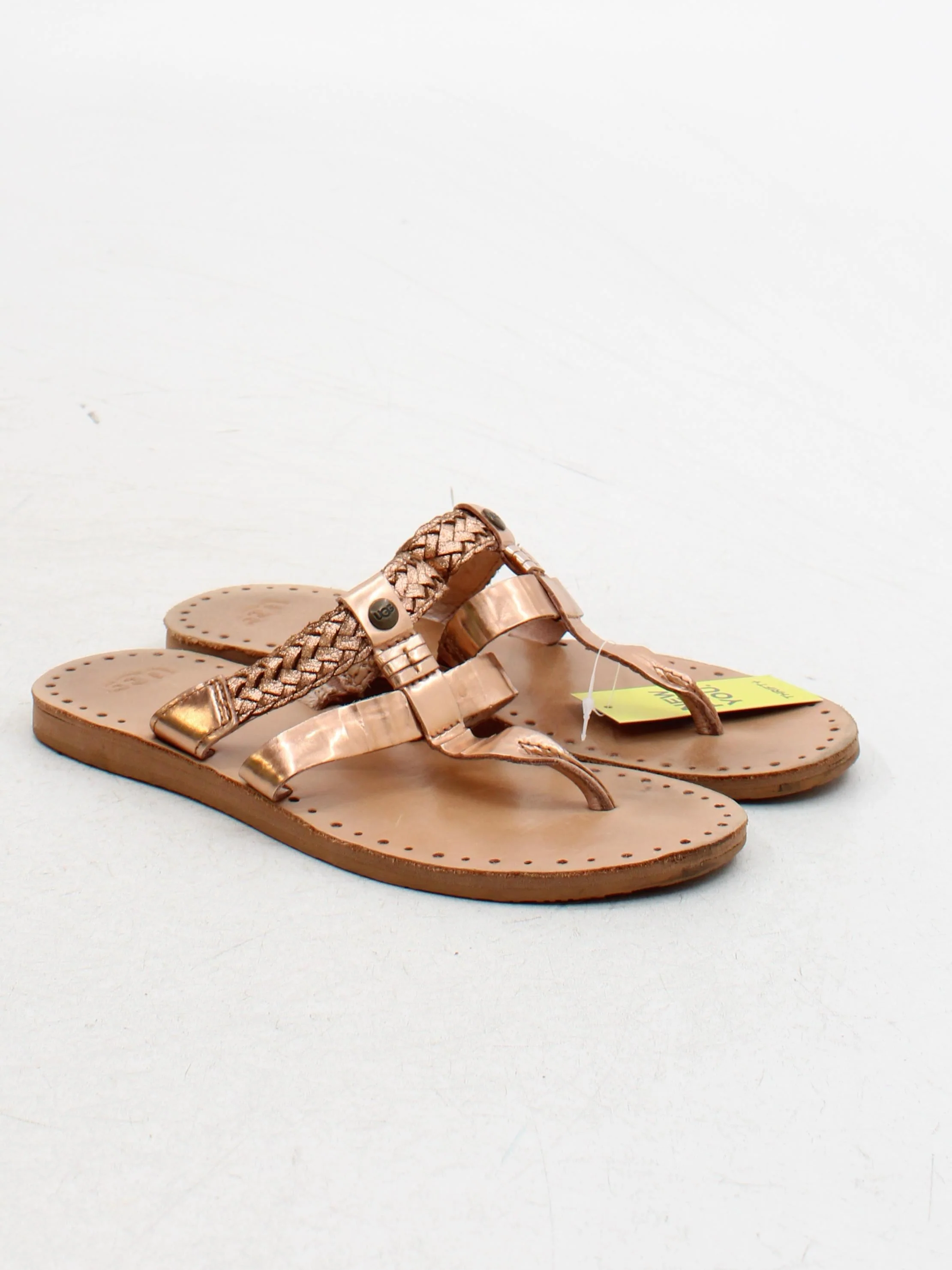 UGG Women's Sandals UK 5 Gold 100% Leather Flip-Flop - Image 4
