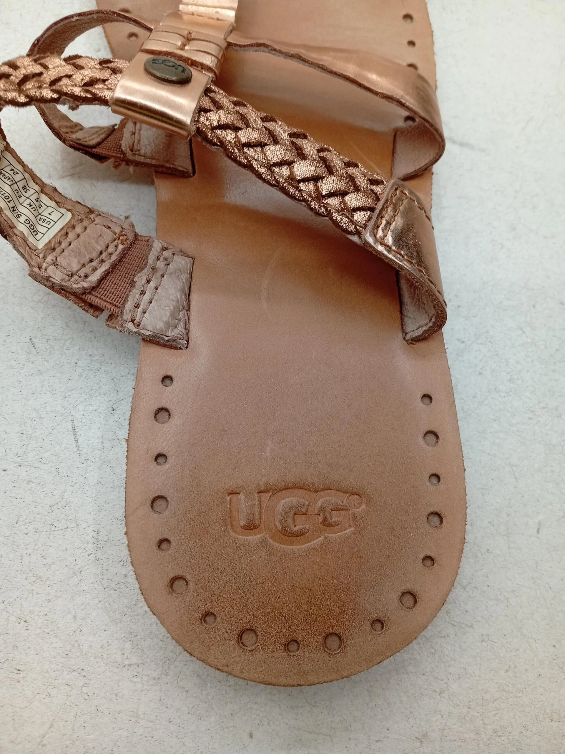 UGG Women's Sandals UK 5 Gold 100% Leather Flip-Flop - Image 6