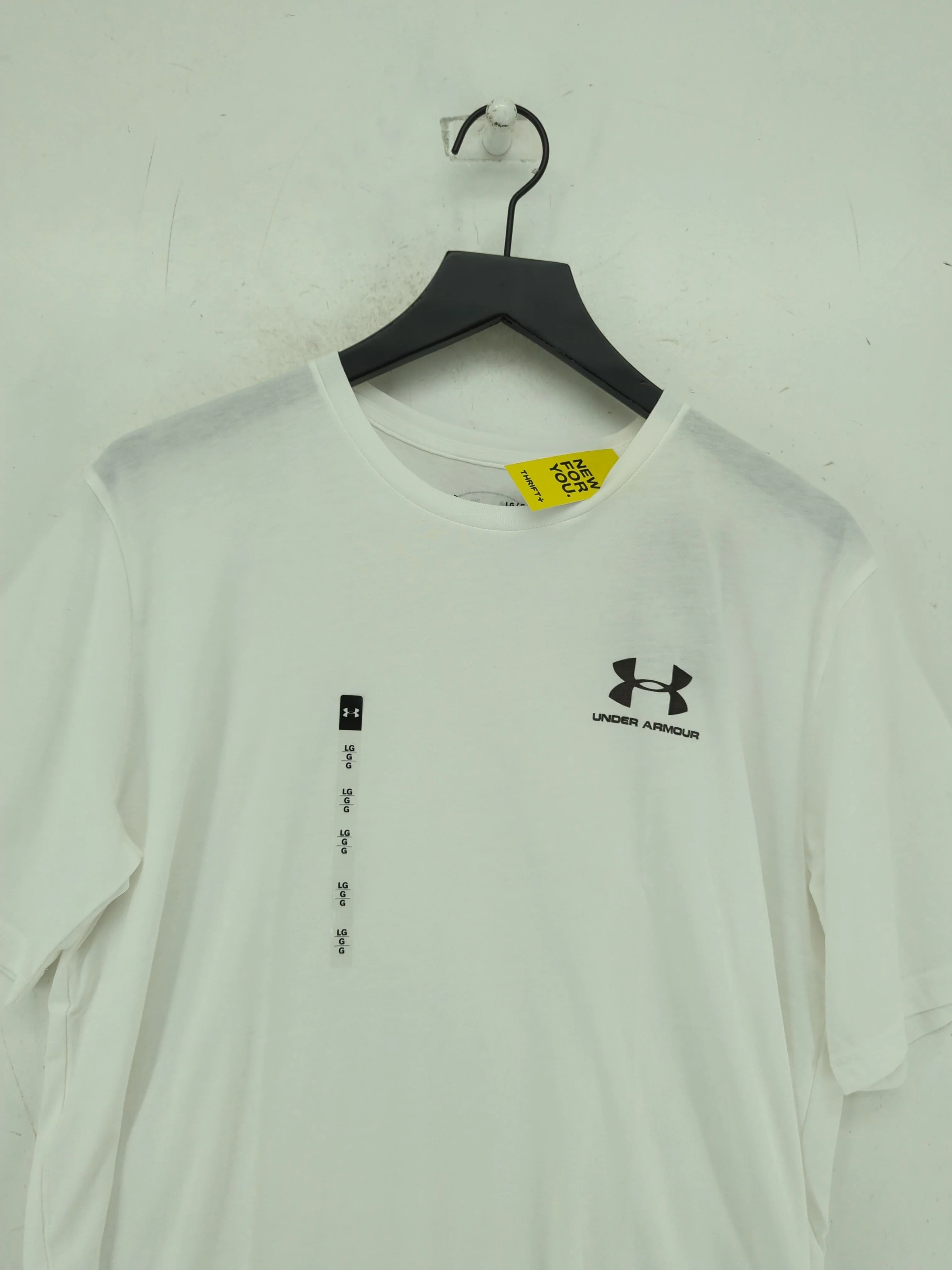 Under Armour Men's T-Shirt L White Cotton with Polyester Basic New with tags - Image 3
