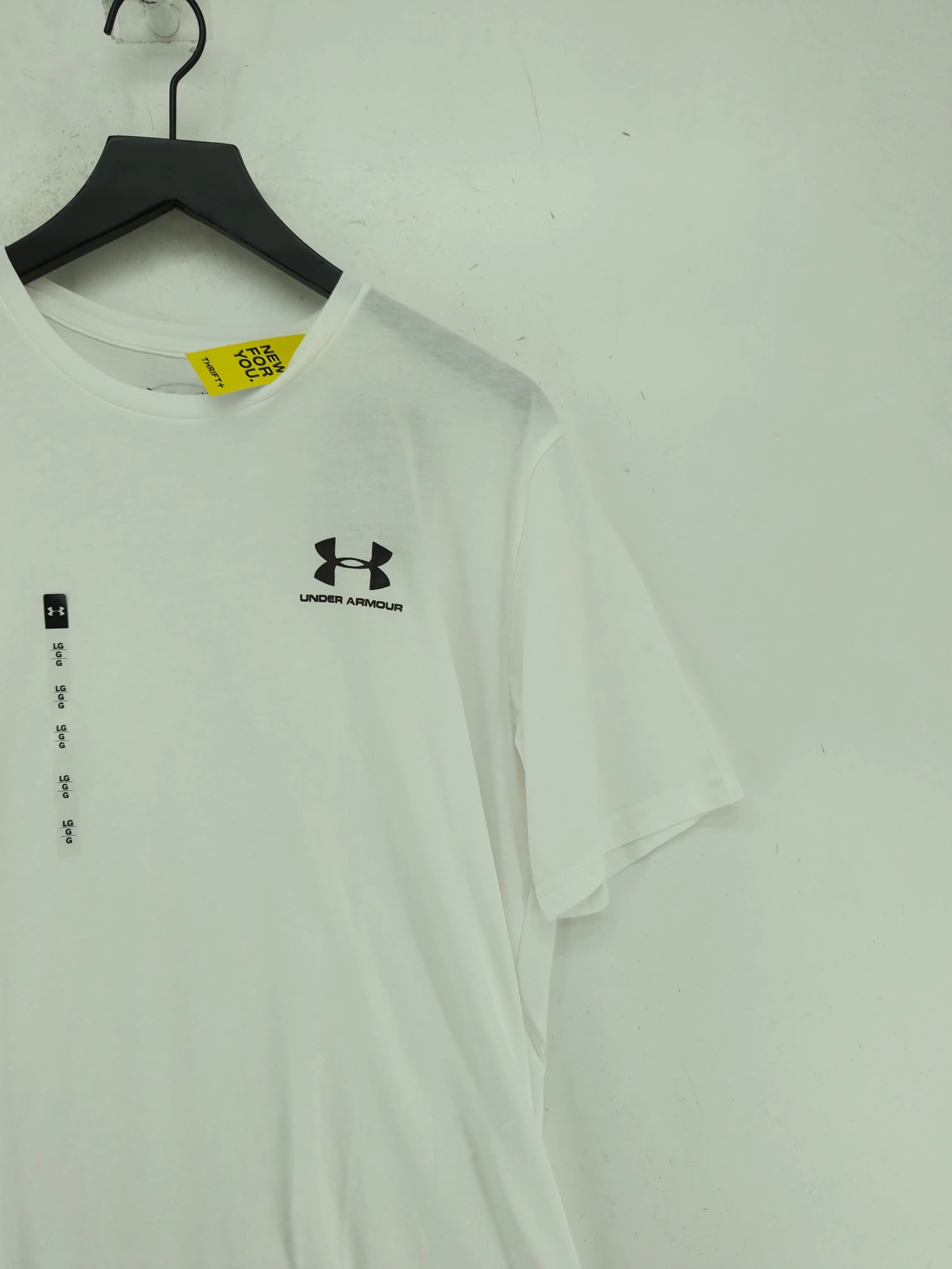 Under Armour Men's T-Shirt L White Cotton with Polyester Basic New with tags - Image 4